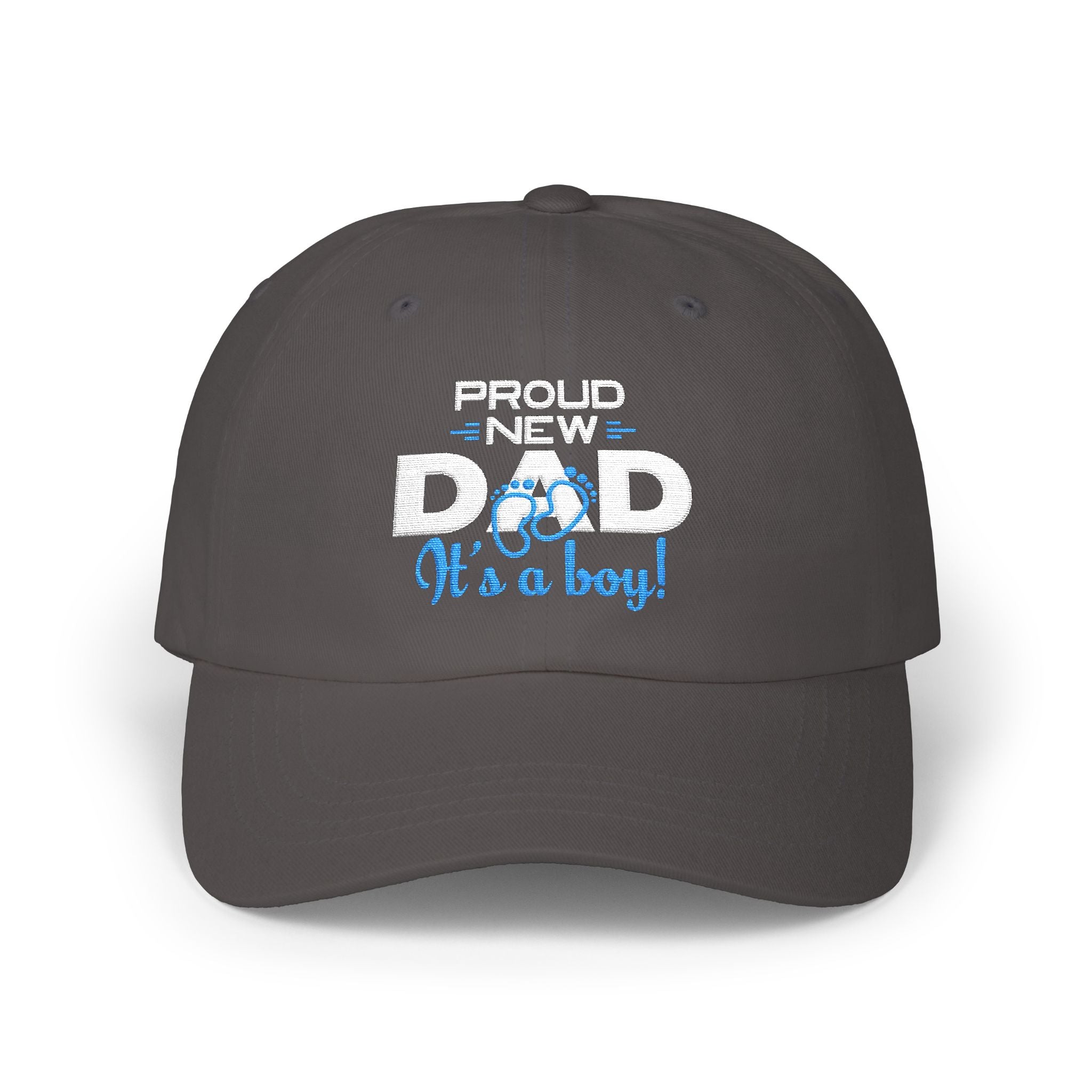 New Dad Cap - "Proud New Dad, It's a Boy" Embroidered Baseball Hat