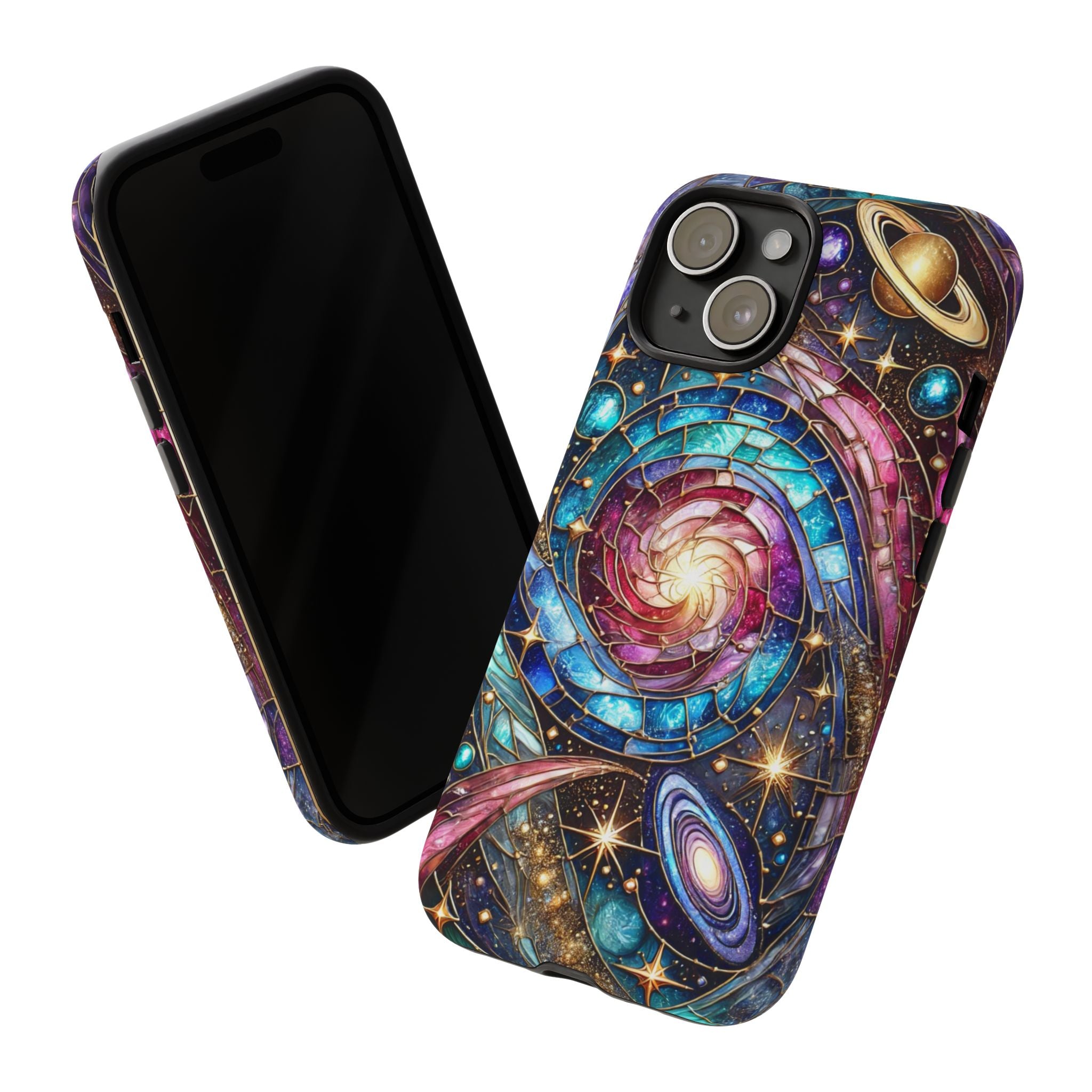 Stained Glass Celestial iPhone Case – Galaxy 3D Full-Wrap Protective Phone Cover