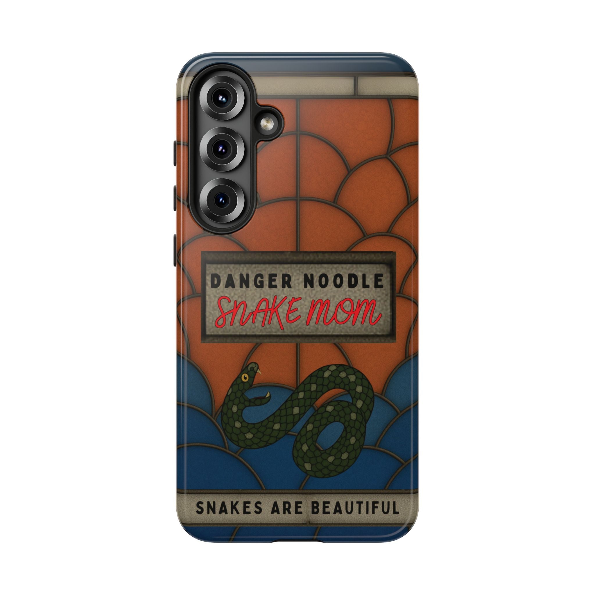 Danger Noodle Snake Mom Phone Case | Snakes Are Beautiful |Stained Glass Snake Art | Funny Snake Lover Gift |  Reptile Mom Phone Cover