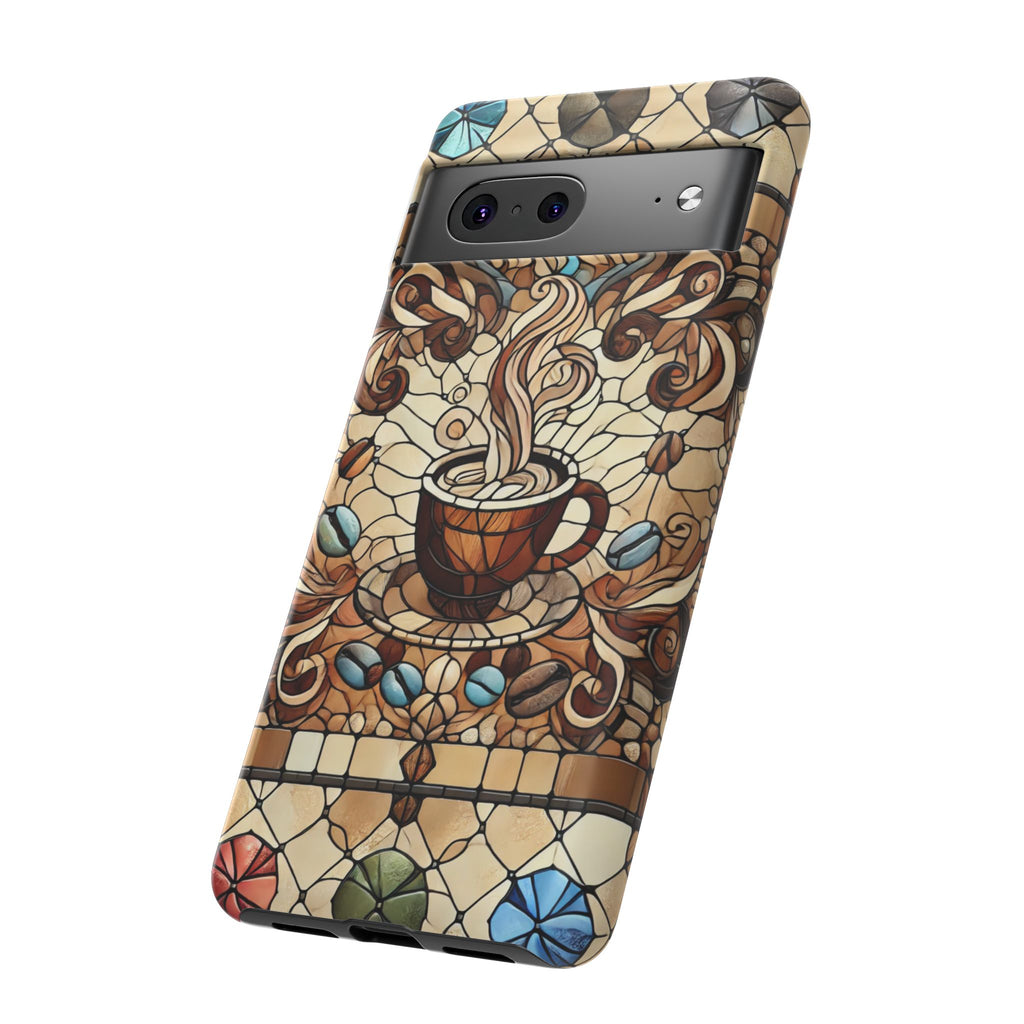 Stained Glass Coffee Android Phone Case – Shockproof TPU, 3D Wrap