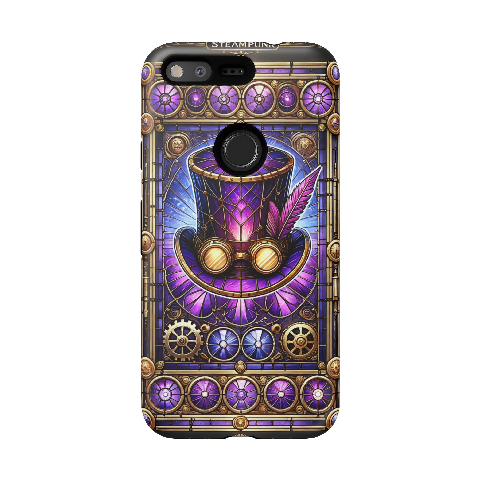 Stained Glass Steampunk Android Phone Case – 3D Full-Wrap Protective Cover with TPU Liner