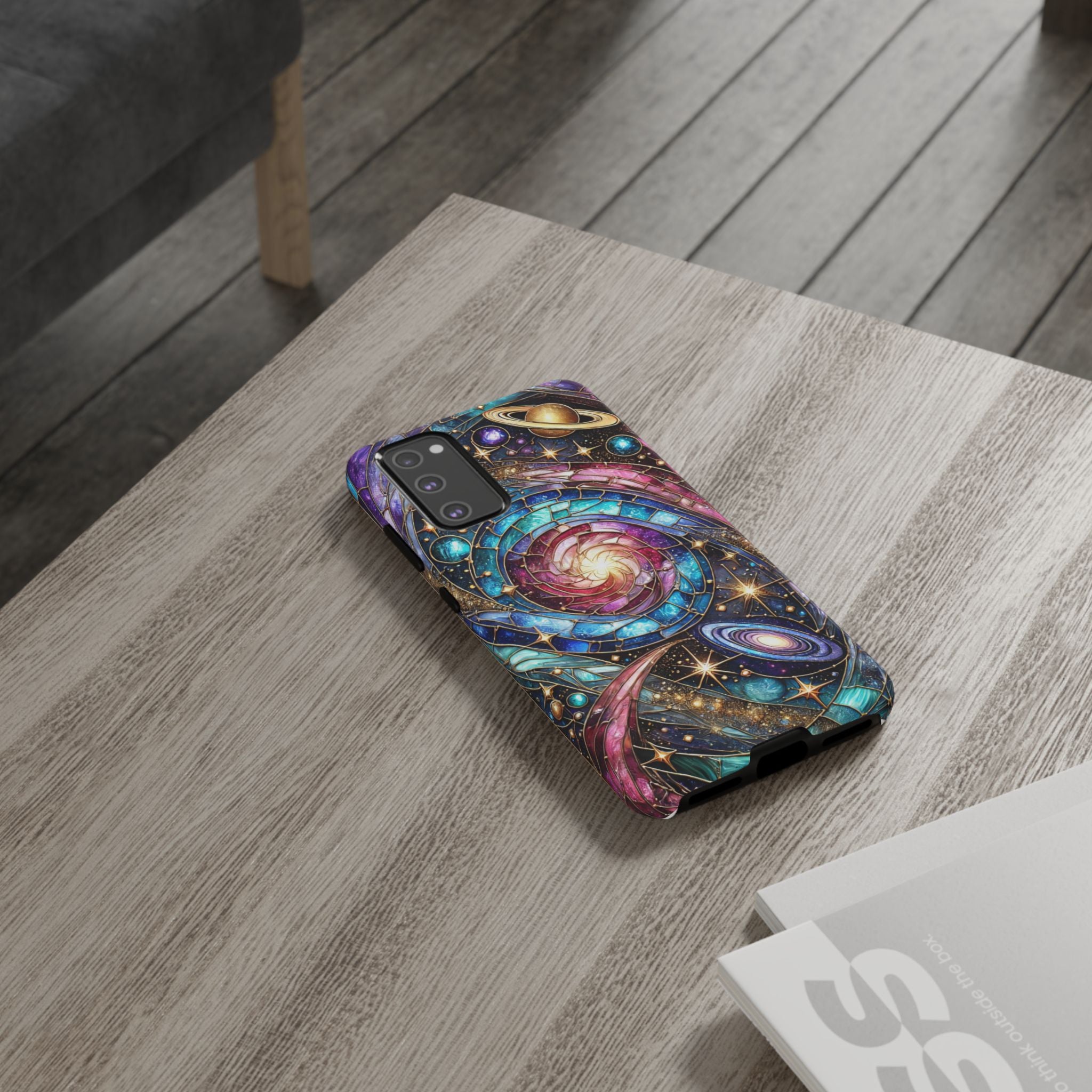 Stained Glass Celestial Android Phone Case – 3D Galaxy Full-Wrap Protective Cover with TPU Liner