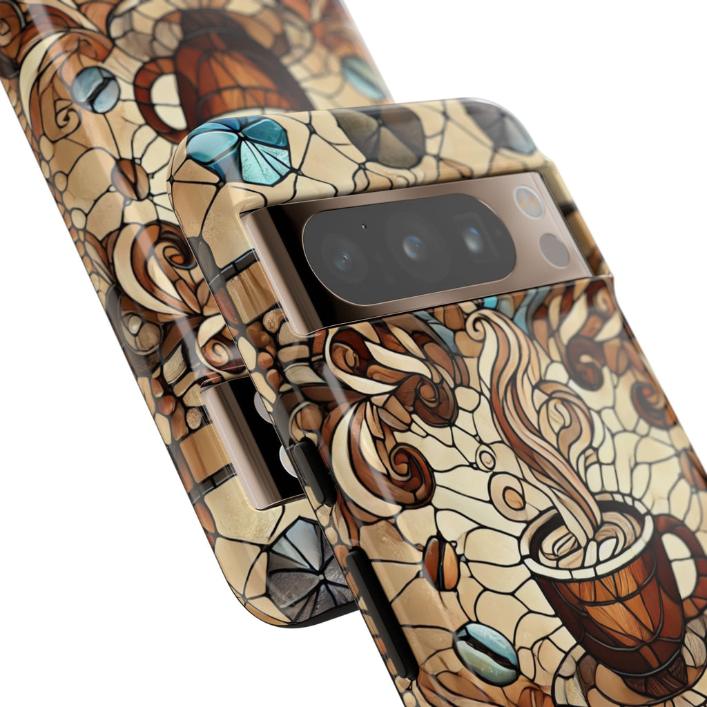 Stained Glass Coffee Android Phone Case – Shockproof TPU, 3D Wrap