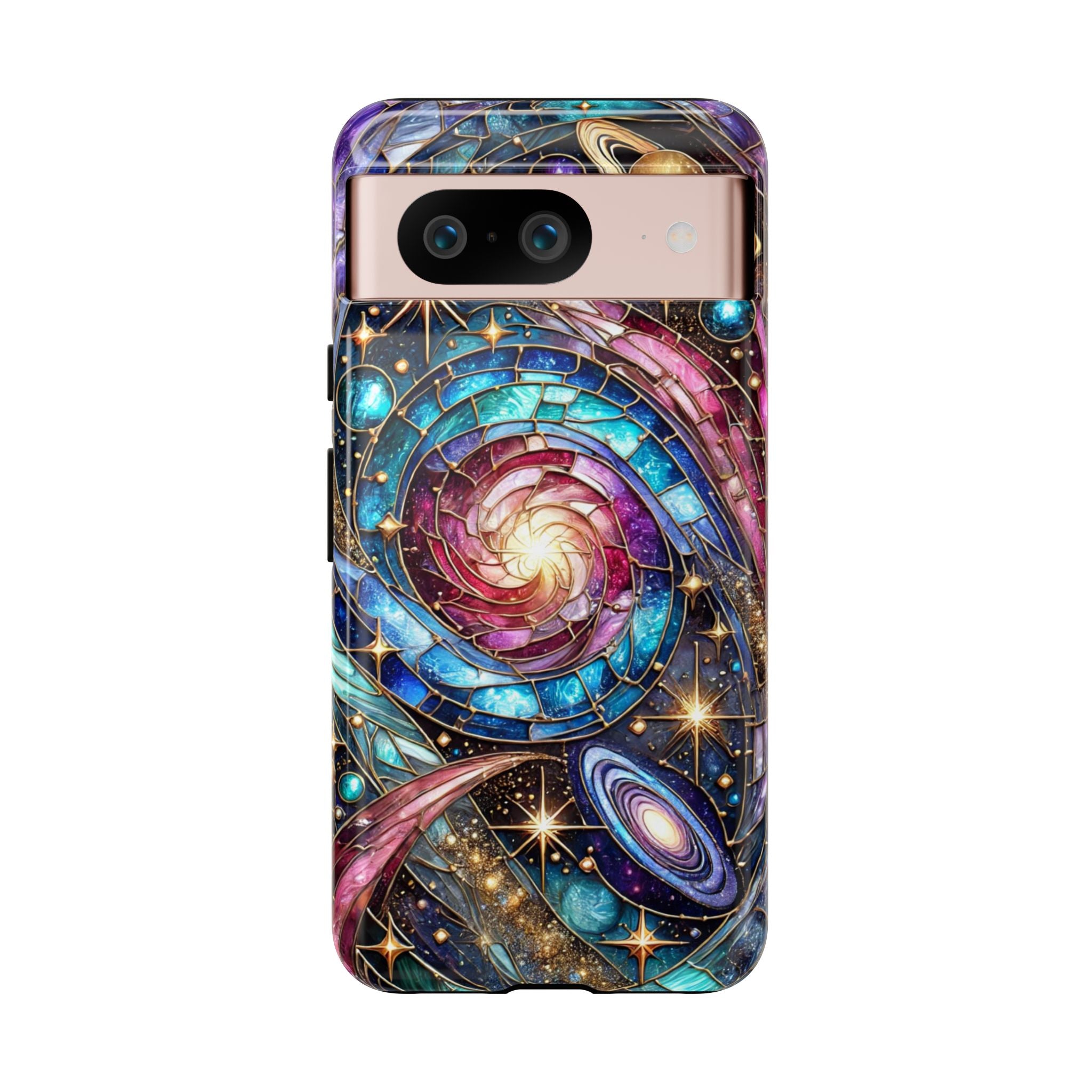 Stained Glass Celestial Android Phone Case – 3D Galaxy Full-Wrap Protective Cover with TPU Liner