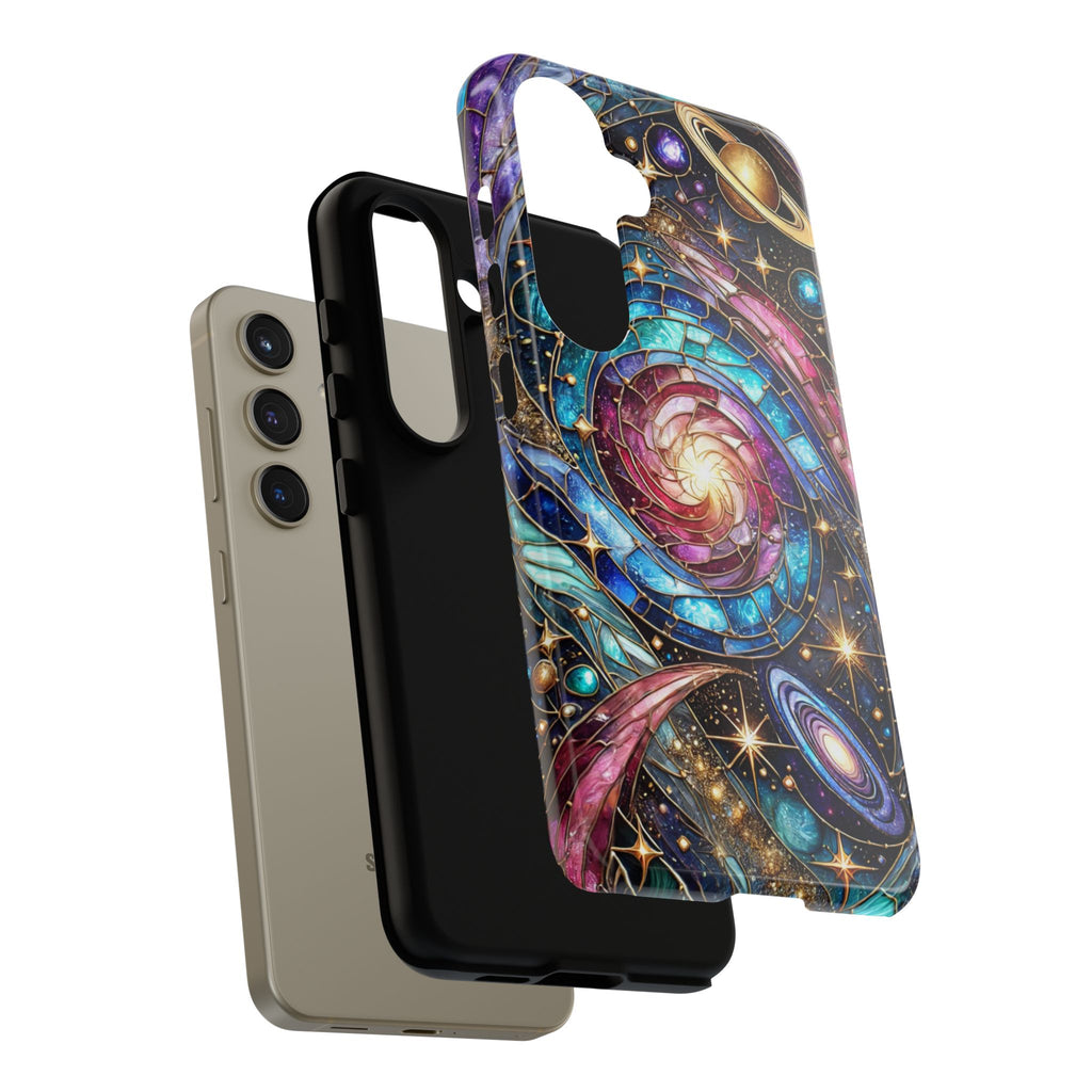 Stained Glass Celestial Android Phone Case – 3D Galaxy Full-Wrap Protective Cover with TPU Liner