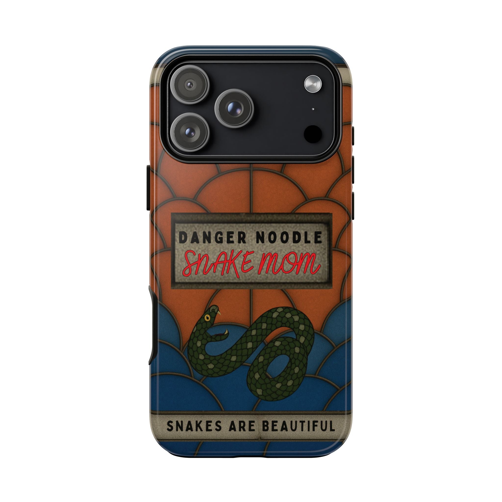 Danger Noodle Snake Mom Phone Case | Snakes Are Beautiful |Stained Glass Snake Art | Funny Snake Lover Gift |  Reptile Mom Phone Cover