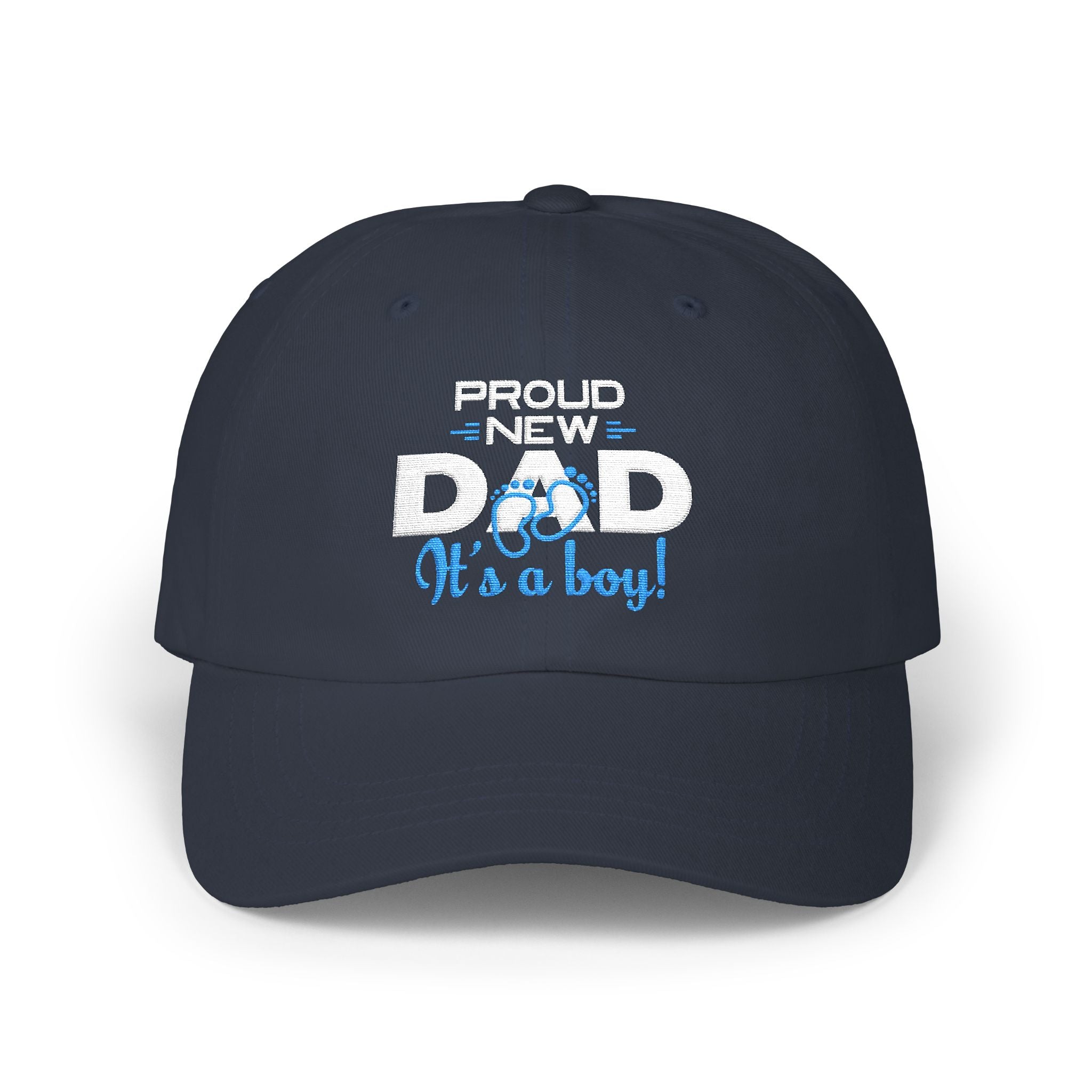 New Dad Cap - "Proud New Dad, It's a Boy" Embroidered Baseball Hat