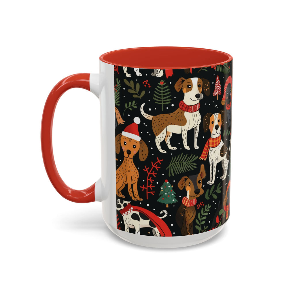Holiday Dogs Coffee Mug — Festive Dachshund & Beagle Pattern (11/15oz)