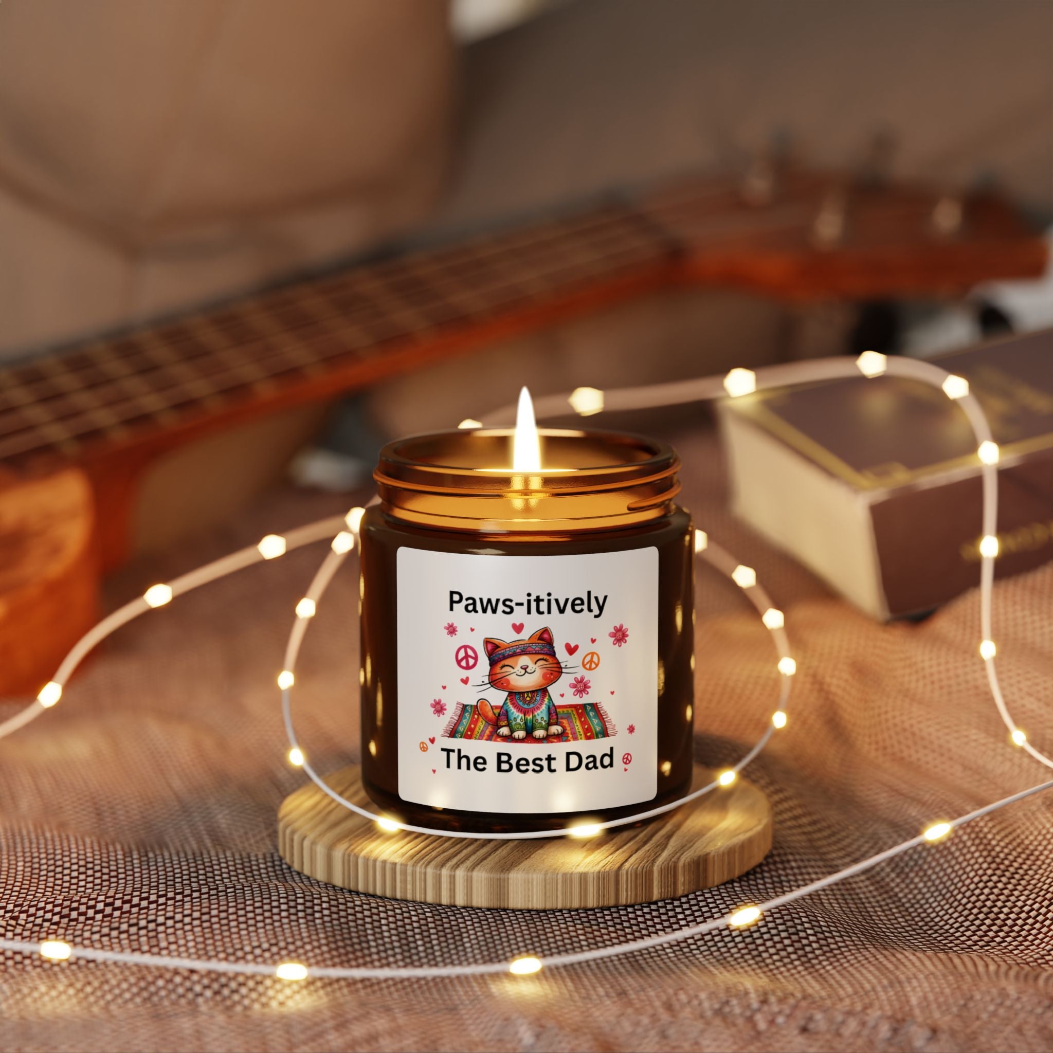 Paws-itively The Best Dad Scented Soy Candle, Cat Dad Gift
