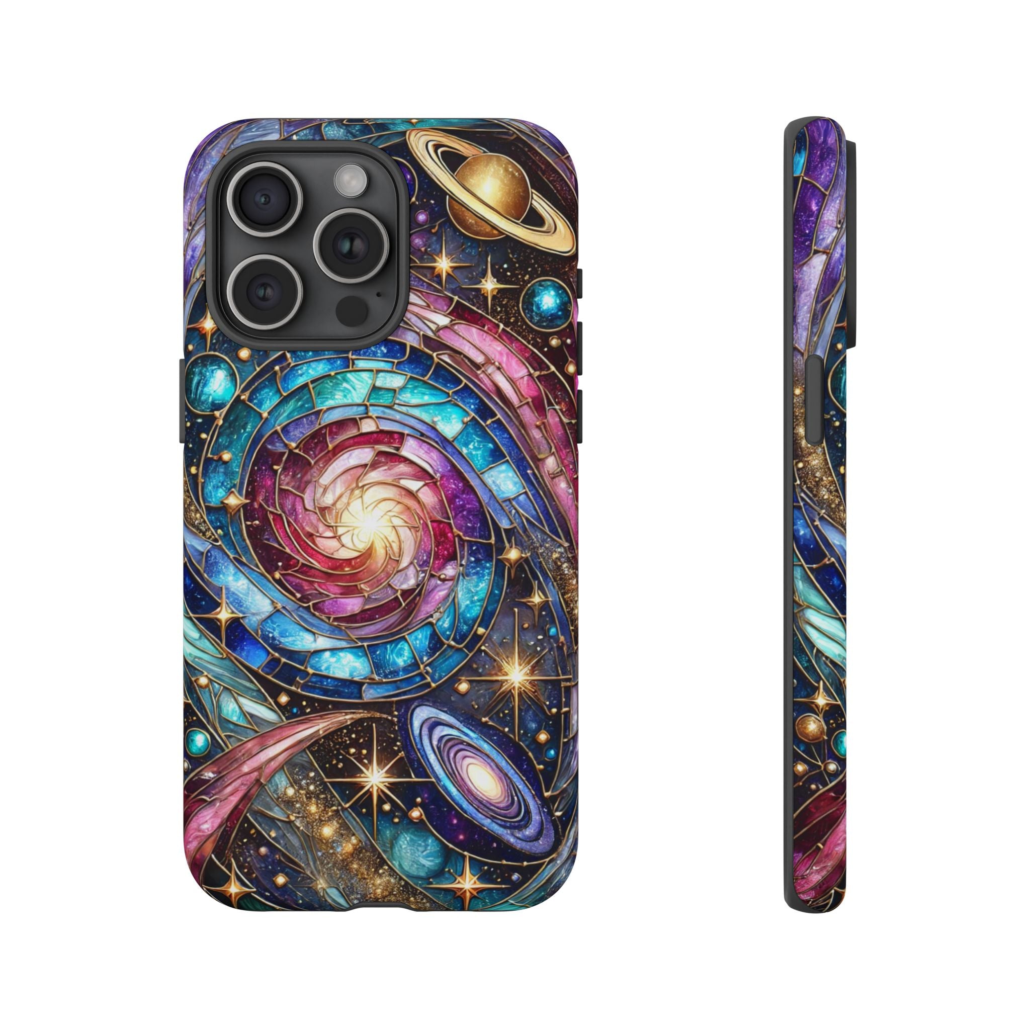 Stained Glass Celestial iPhone Case – Galaxy 3D Full-Wrap Protective Phone Cover