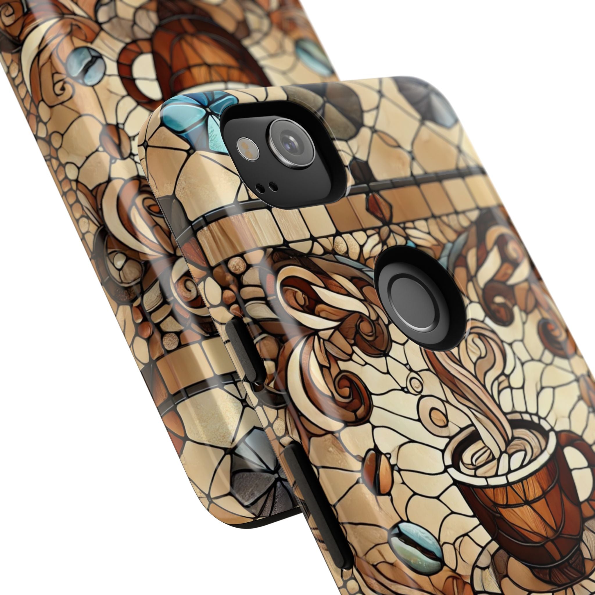Stained Glass Coffee Android Phone Case – Shockproof TPU, 3D Wrap
