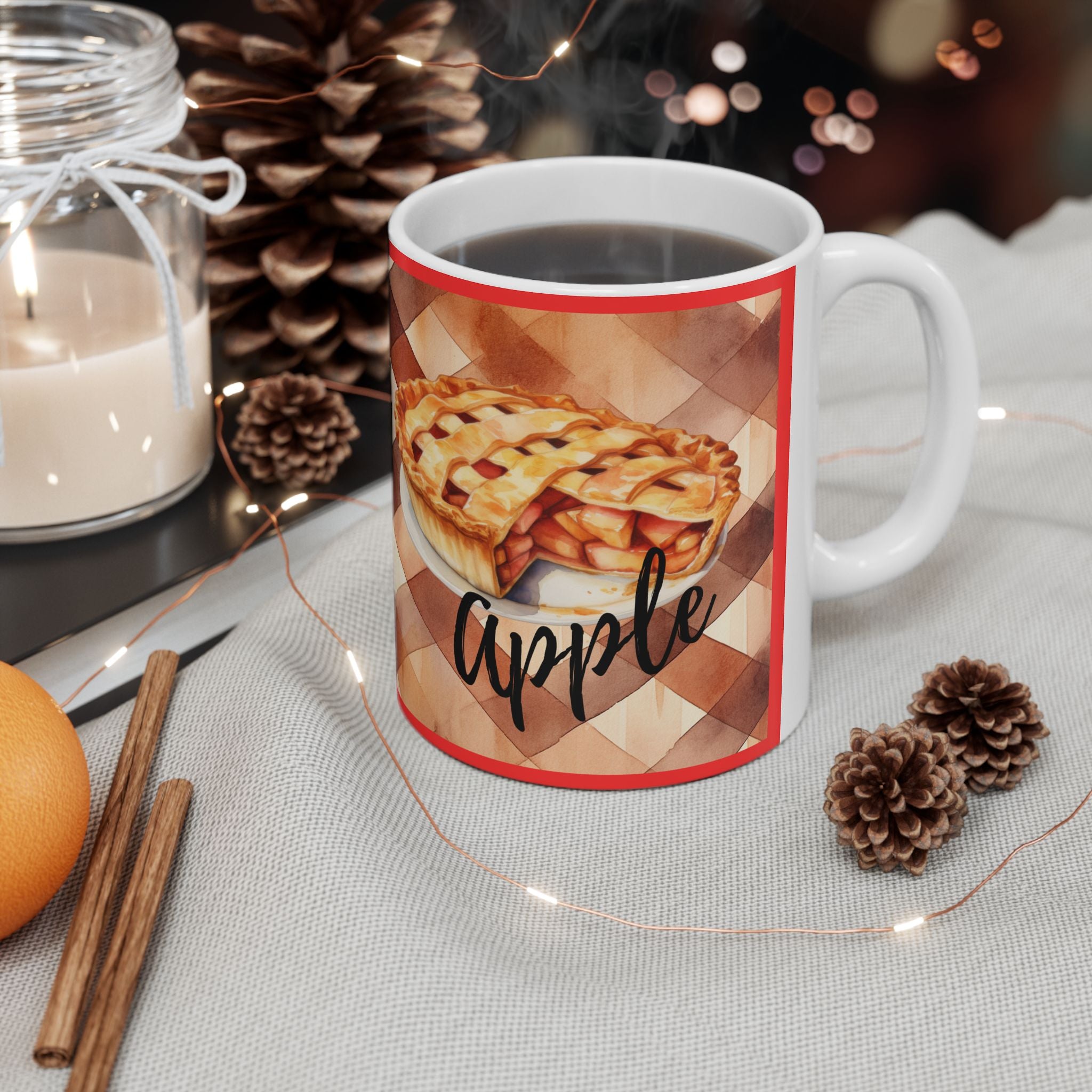 Apple Pie Coffee Mug, Cozy Coffee and Dessert Ceramic Cup