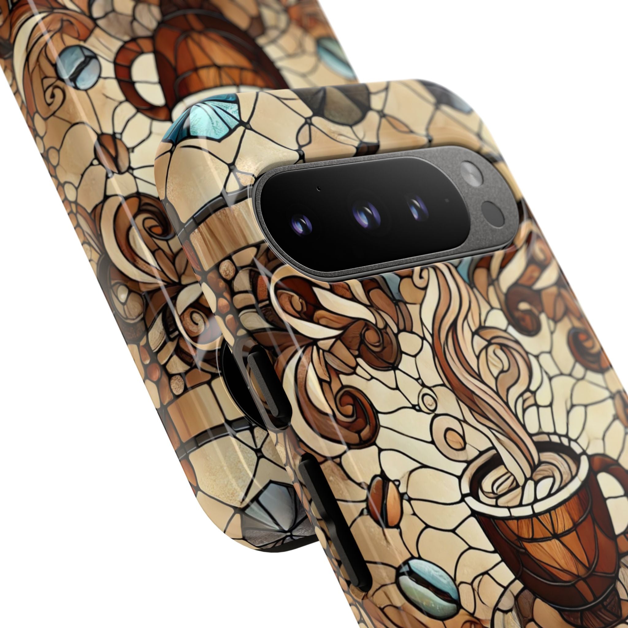 Stained Glass Coffee Android Phone Case – Shockproof TPU, 3D Wrap