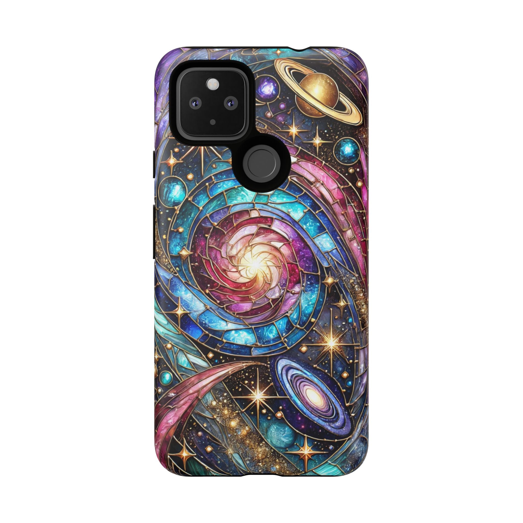 Stained Glass Celestial Android Phone Case – 3D Galaxy Full-Wrap Protective Cover with TPU Liner
