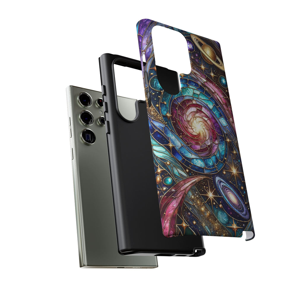 Stained Glass Celestial Android Phone Case – 3D Galaxy Full-Wrap Protective Cover with TPU Liner