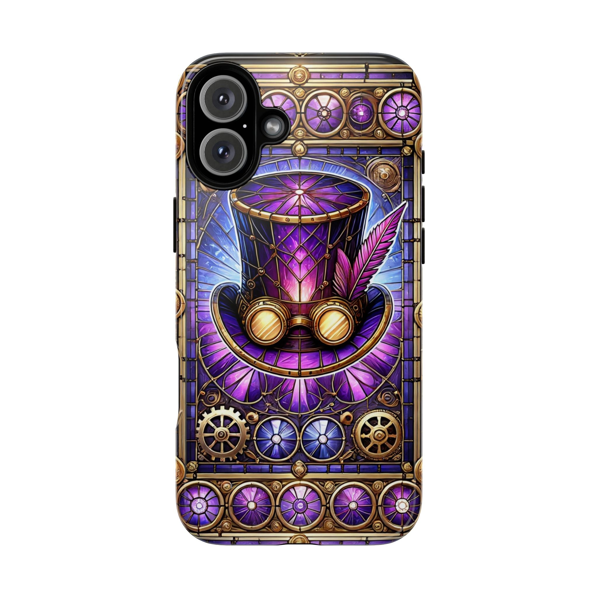 Stained Glass Steampunk iPhone Case – 3D Full-Wrap Protective Phone Cover With TPU Liner