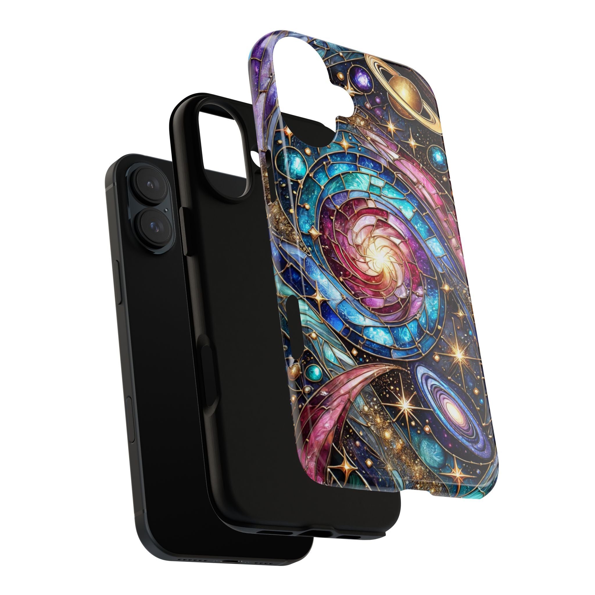 Stained Glass Celestial iPhone Case – Galaxy 3D Full-Wrap Protective Phone Cover