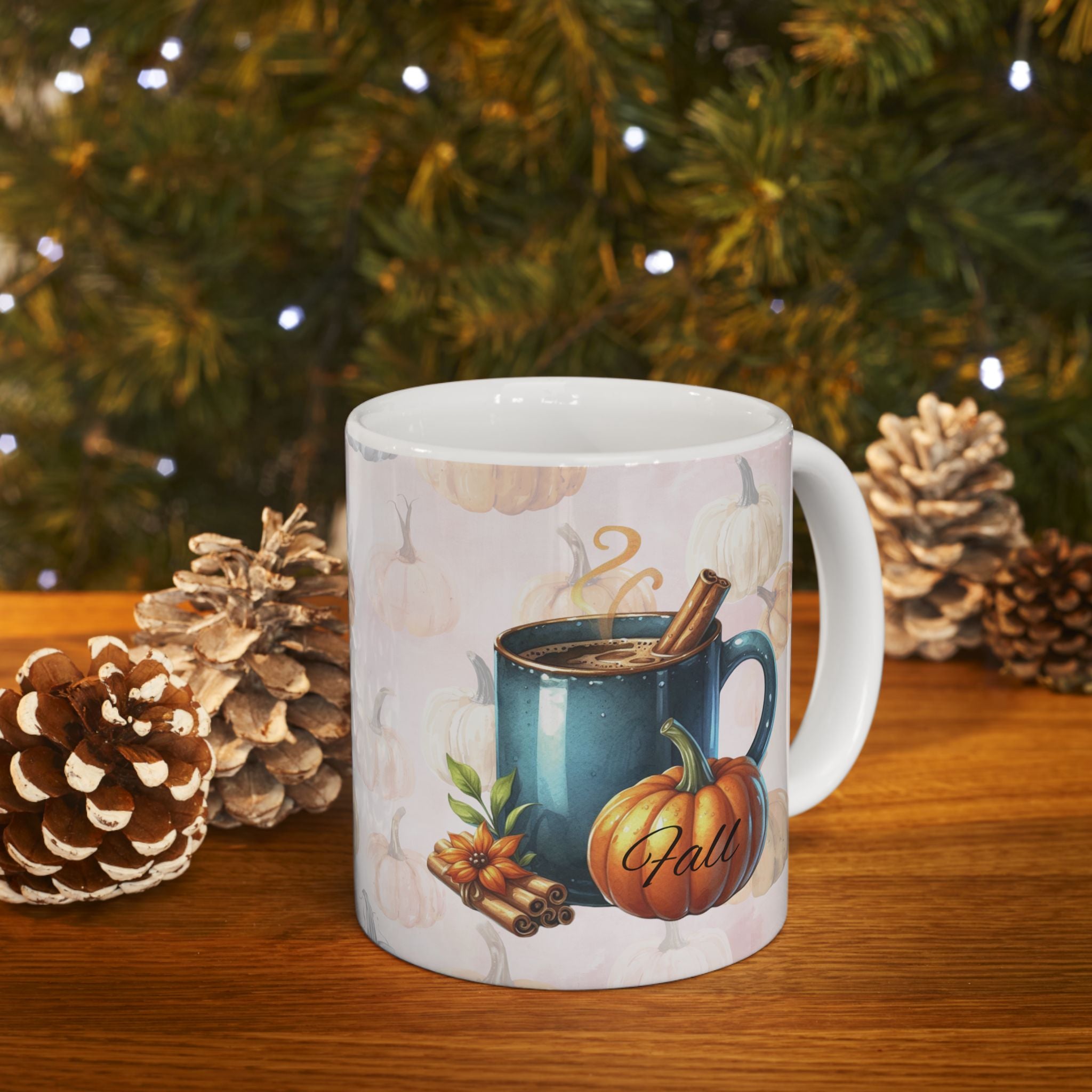 Fall Vibes Coffee Mug For Pumpkin Spice Lovers, Autumn Hot Cocoa Cup