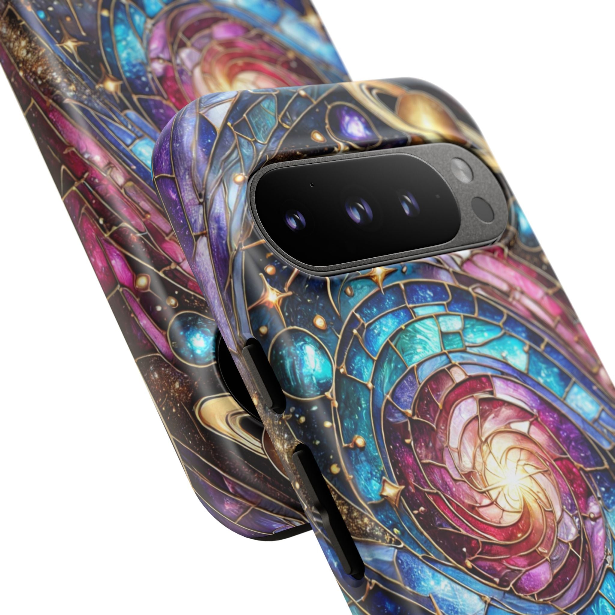 Stained Glass Celestial Android Phone Case – 3D Galaxy Full-Wrap Protective Cover with TPU Liner