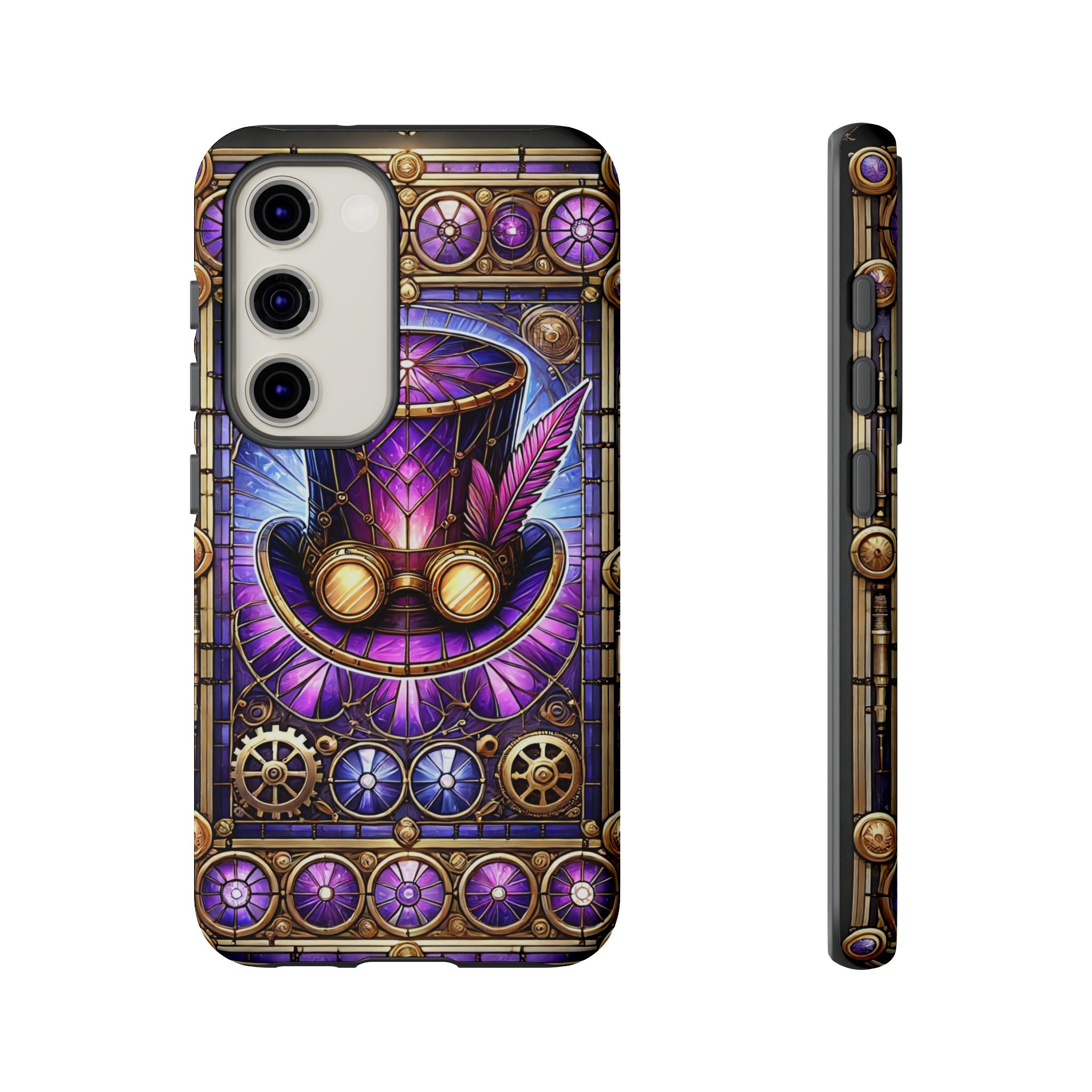 Stained Glass Steampunk Android Phone Case – 3D Full-Wrap Protective Cover with TPU Liner