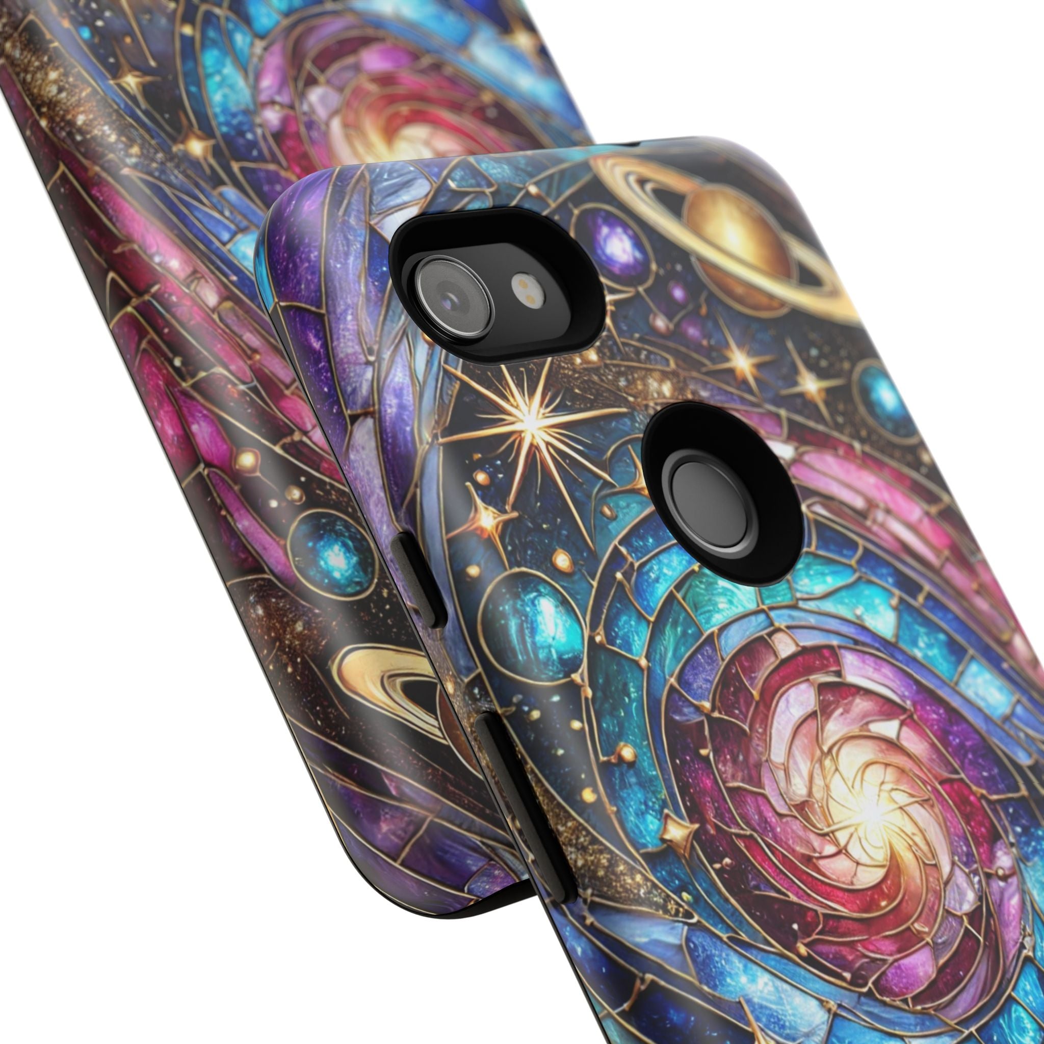 Stained Glass Celestial Android Phone Case – 3D Galaxy Full-Wrap Protective Cover with TPU Liner