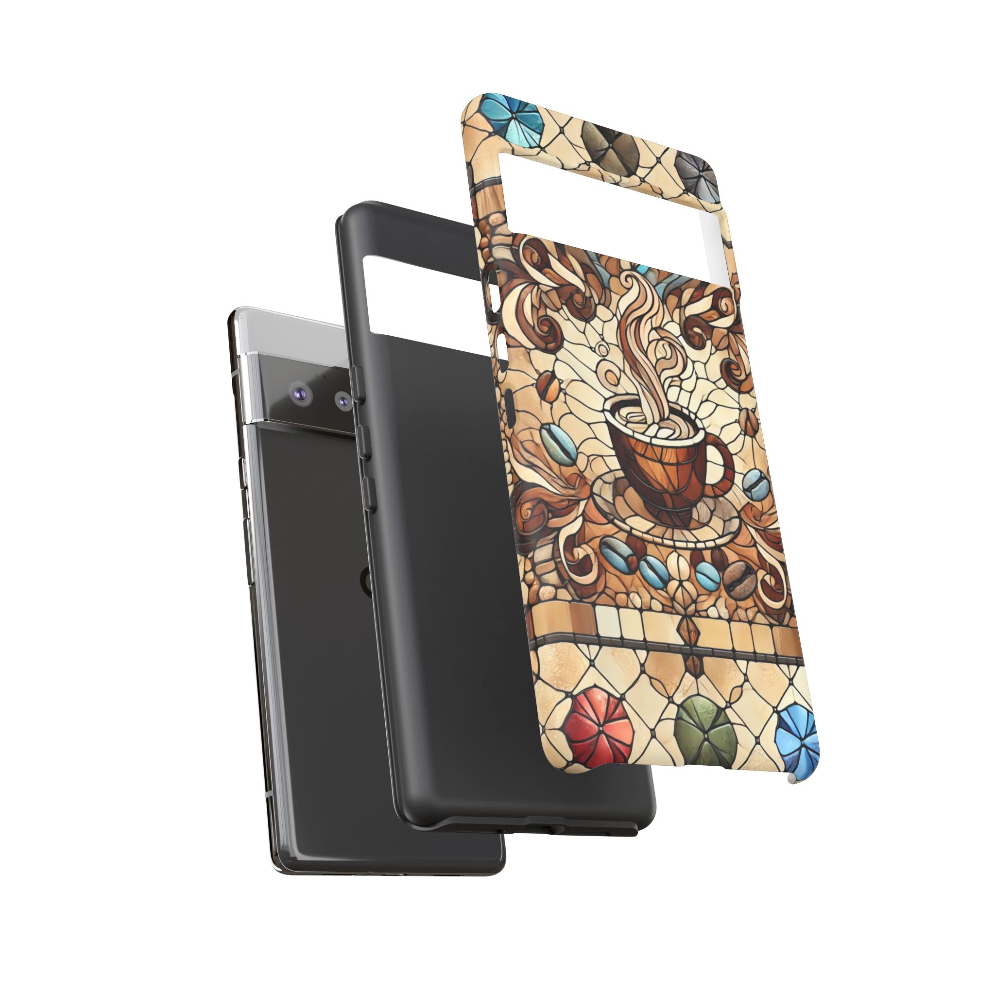 Stained Glass Coffee Android Phone Case – Shockproof TPU, 3D Wrap