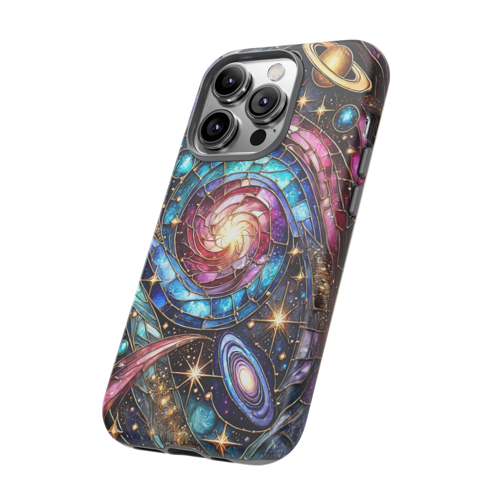 Stained Glass Celestial iPhone Case – Galaxy 3D Full-Wrap Protective Phone Cover