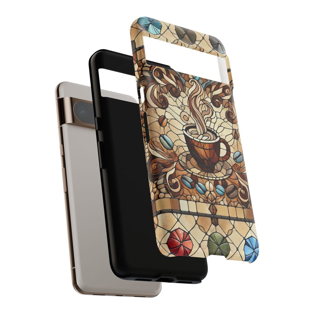 Stained Glass Coffee Android Phone Case – Shockproof TPU, 3D Wrap