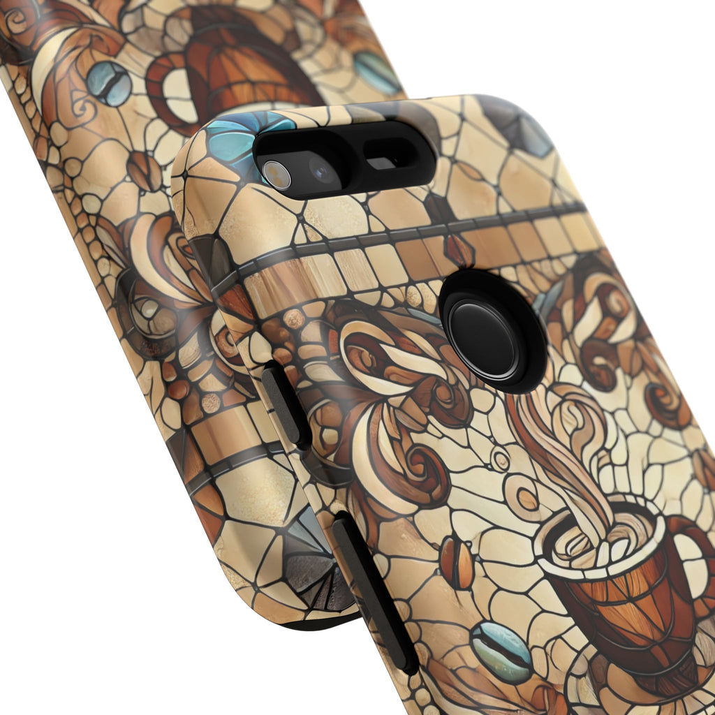 Stained Glass Coffee Android Phone Case – Shockproof TPU, 3D Wrap