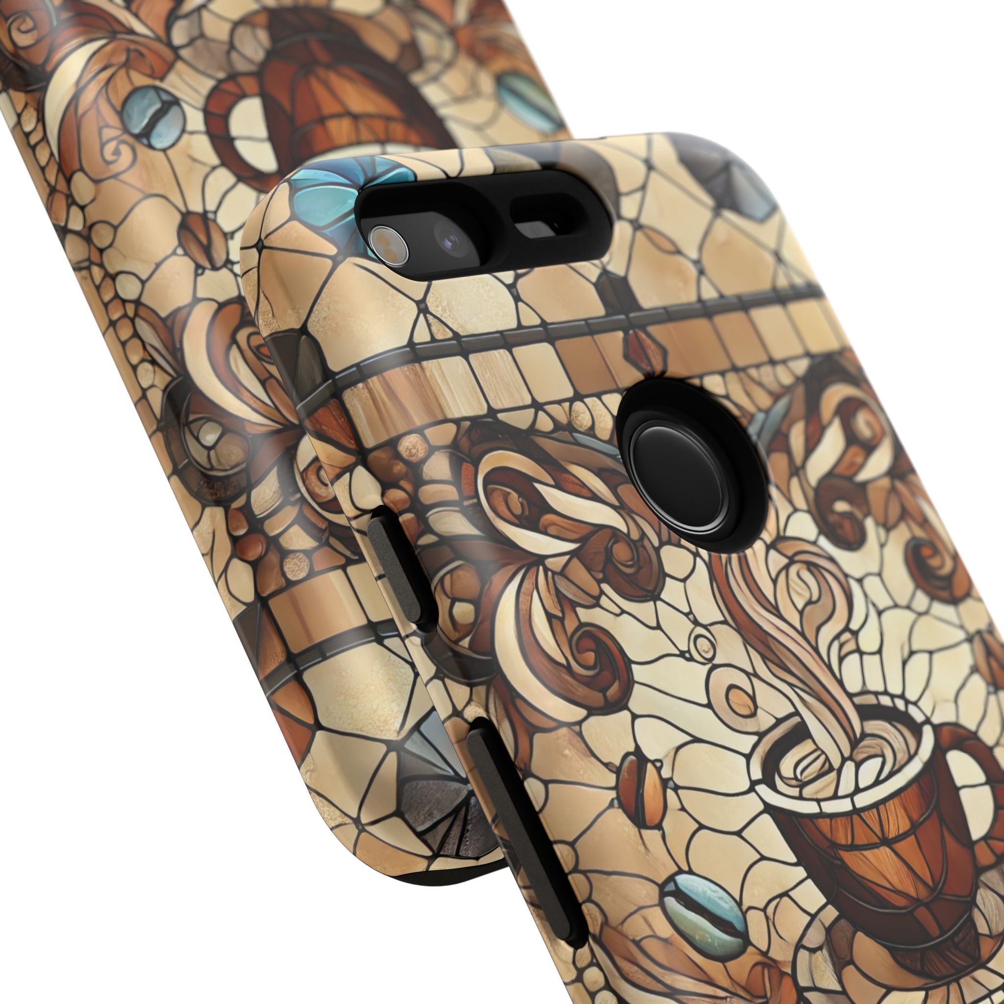 Stained Glass Coffee Android Phone Case – Shockproof TPU, 3D Wrap