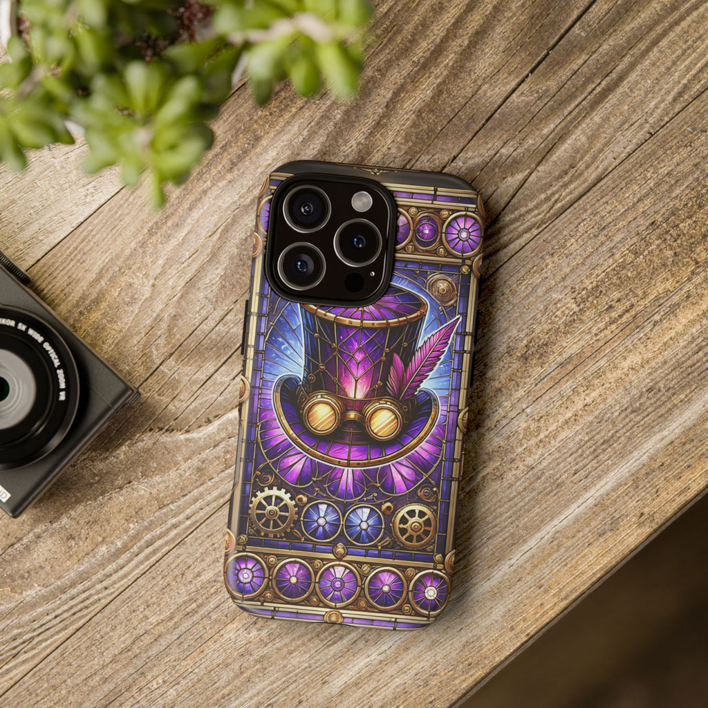 Stained Glass Steampunk iPhone Case – 3D Full-Wrap Protective Phone Cover With TPU Liner
