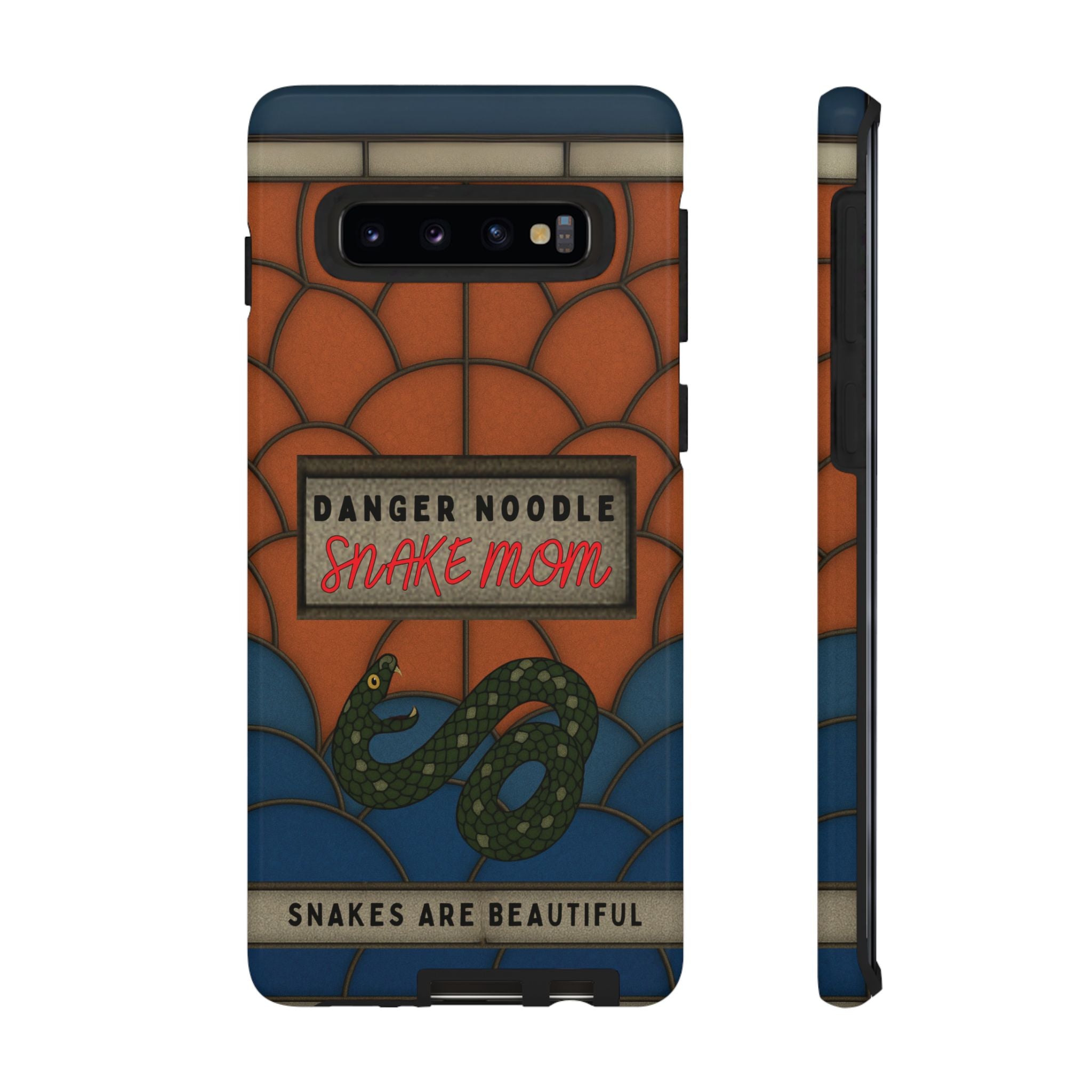 Danger Noodle Snake Mom Phone Case | Snakes Are Beautiful |Stained Glass Snake Art | Funny Snake Lover Gift |  Reptile Mom Phone Cover