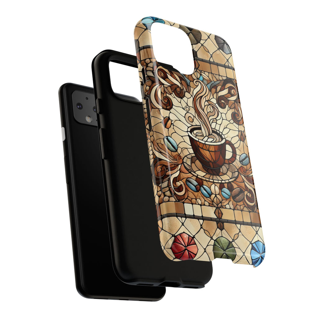 Stained Glass Coffee Android Phone Case – Shockproof TPU, 3D Wrap