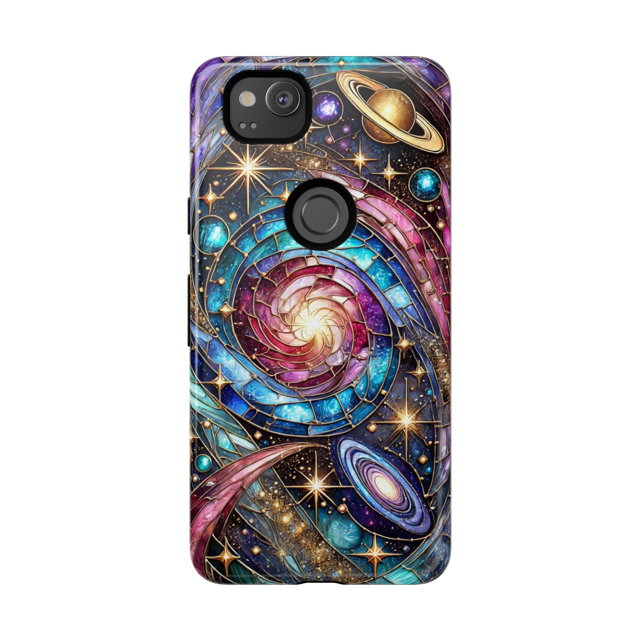 Stained Glass Celestial Android Phone Case – 3D Galaxy Full-Wrap Protective Cover with TPU Liner