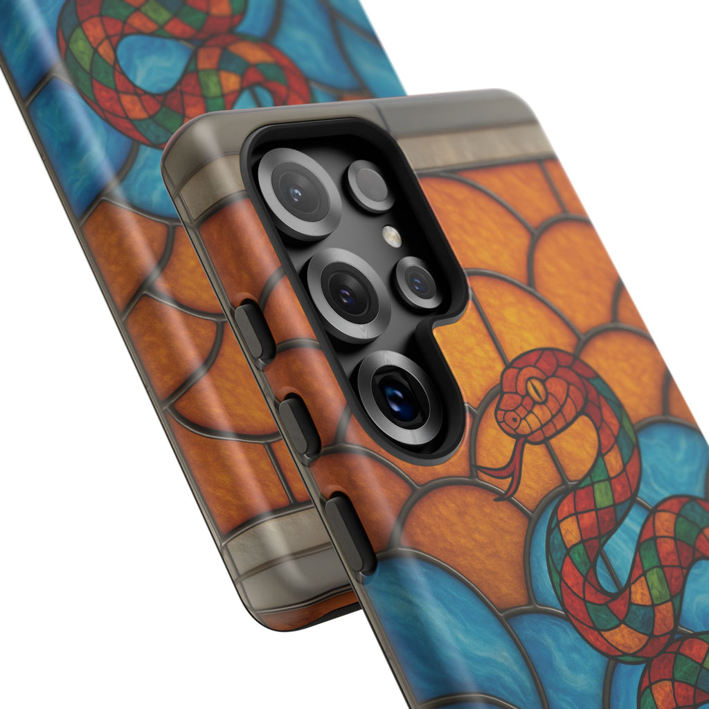 Snakes Are Beautiful Stained Glass Phone Case, Colorful Reptile Design Phone Cover, Nature Lovers Reptile Phone Case, Danger Noodle Case