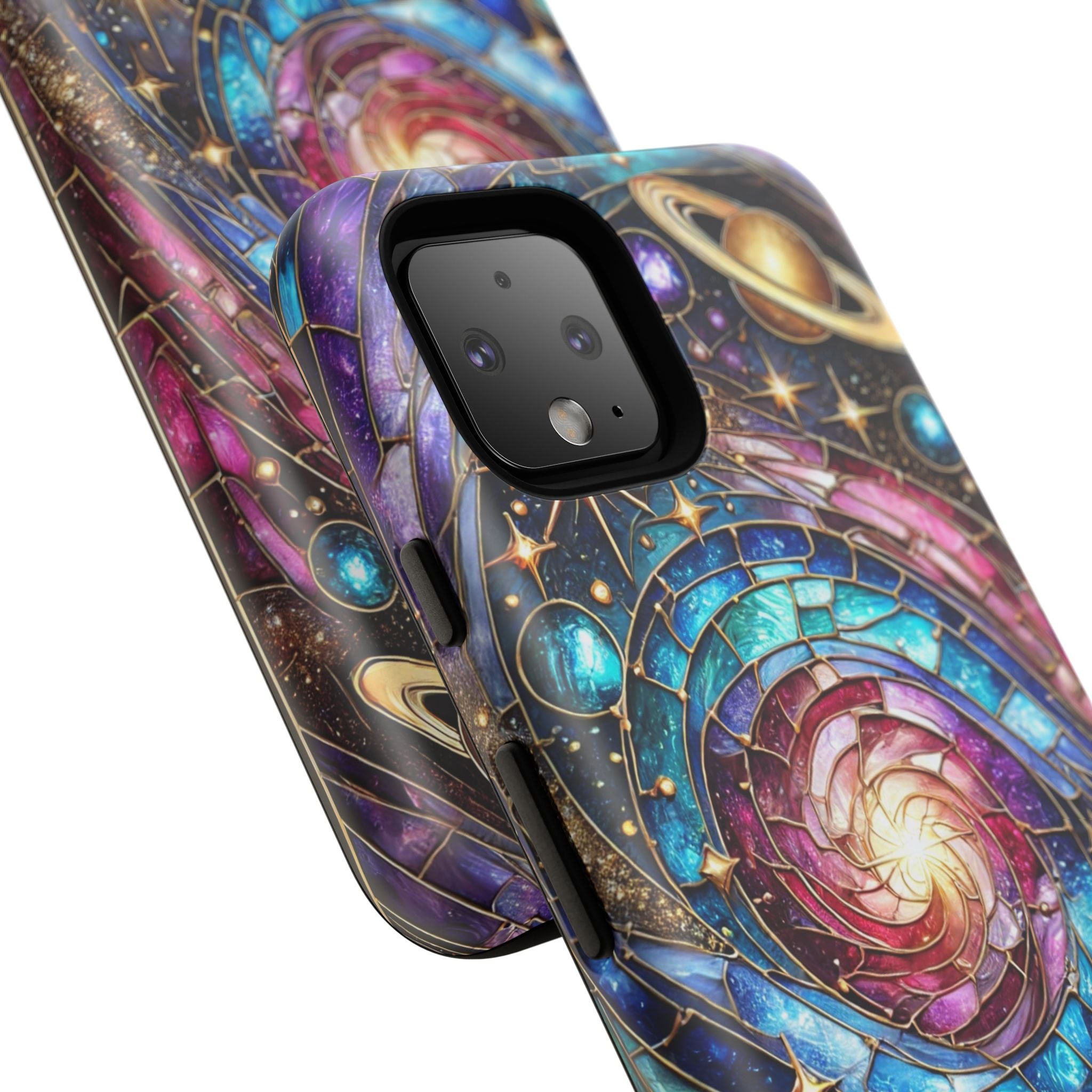 Stained Glass Celestial Android Phone Case – 3D Galaxy Full-Wrap Protective Cover with TPU Liner