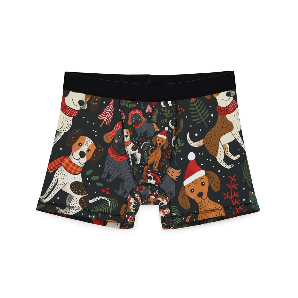 Christmas Dogs Boxer Briefs — Festive Dog Pattern Men’s Boxers
