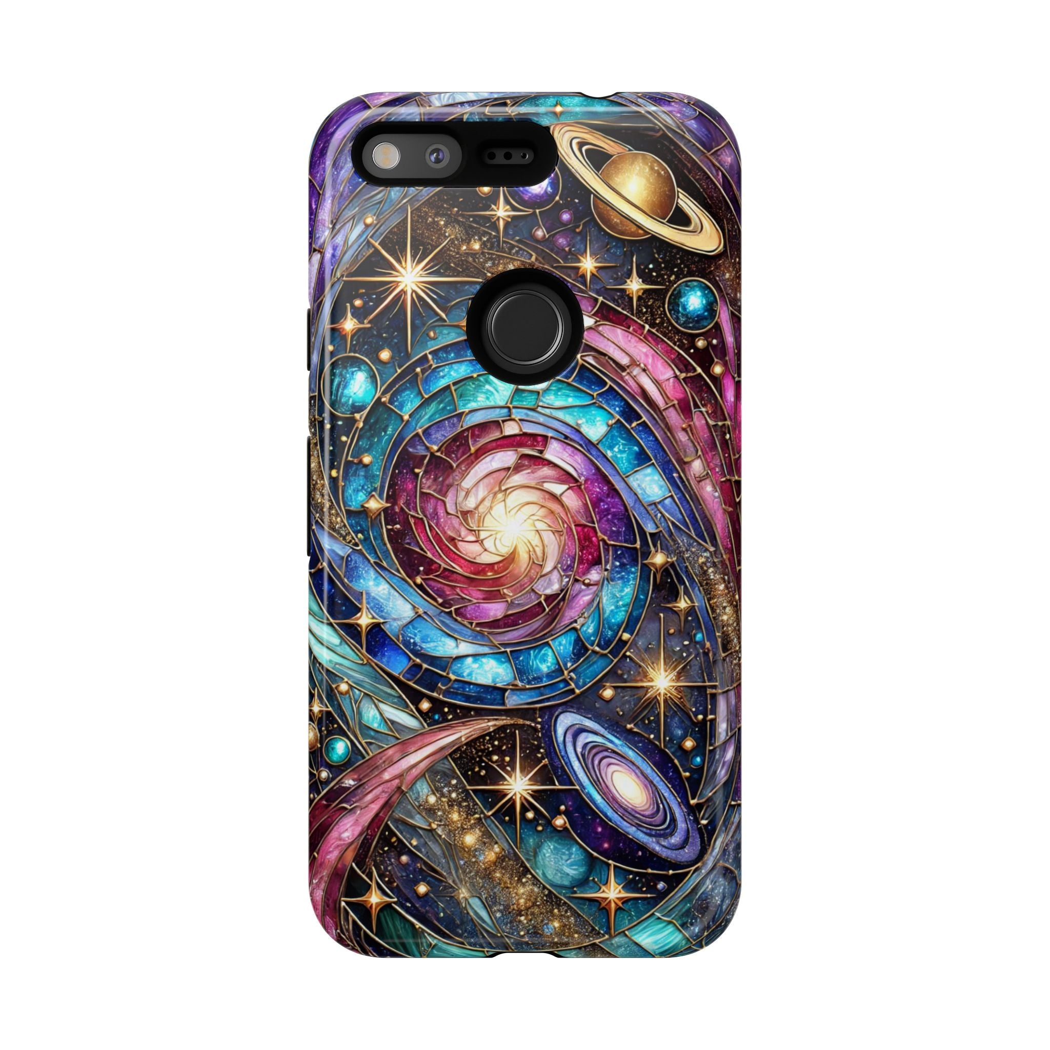 Stained Glass Celestial Android Phone Case – 3D Galaxy Full-Wrap Protective Cover with TPU Liner