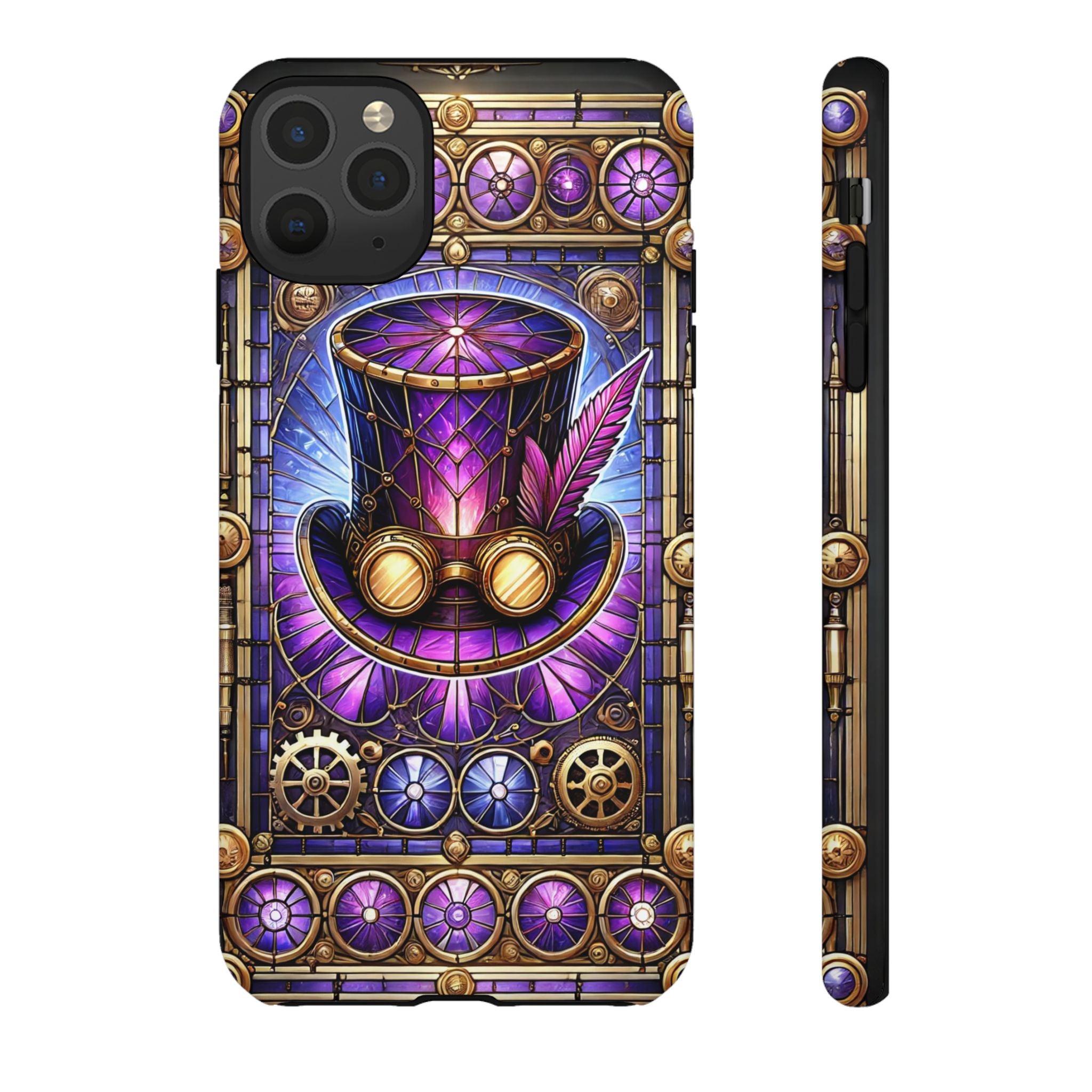 Stained Glass Steampunk iPhone Case – 3D Full-Wrap Protective Phone Cover With TPU Liner