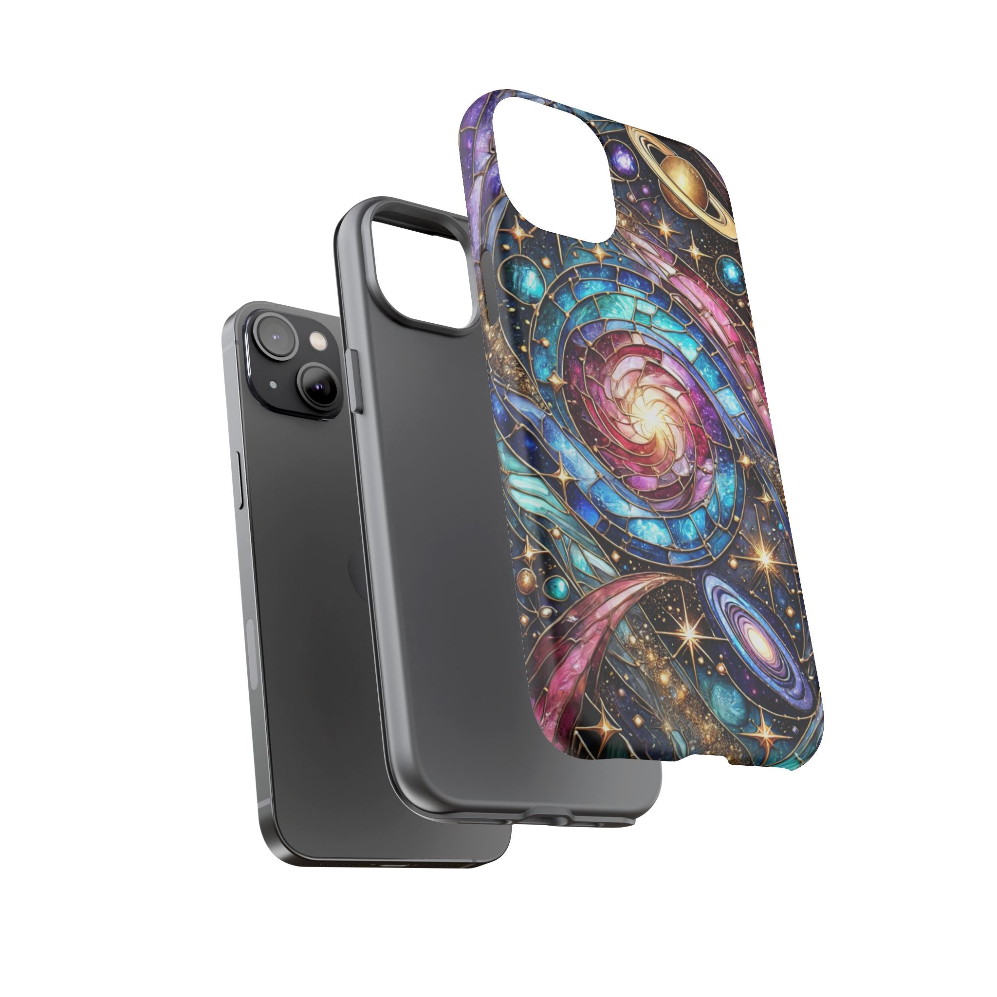 Stained Glass Celestial iPhone Case – Galaxy 3D Full-Wrap Protective Phone Cover