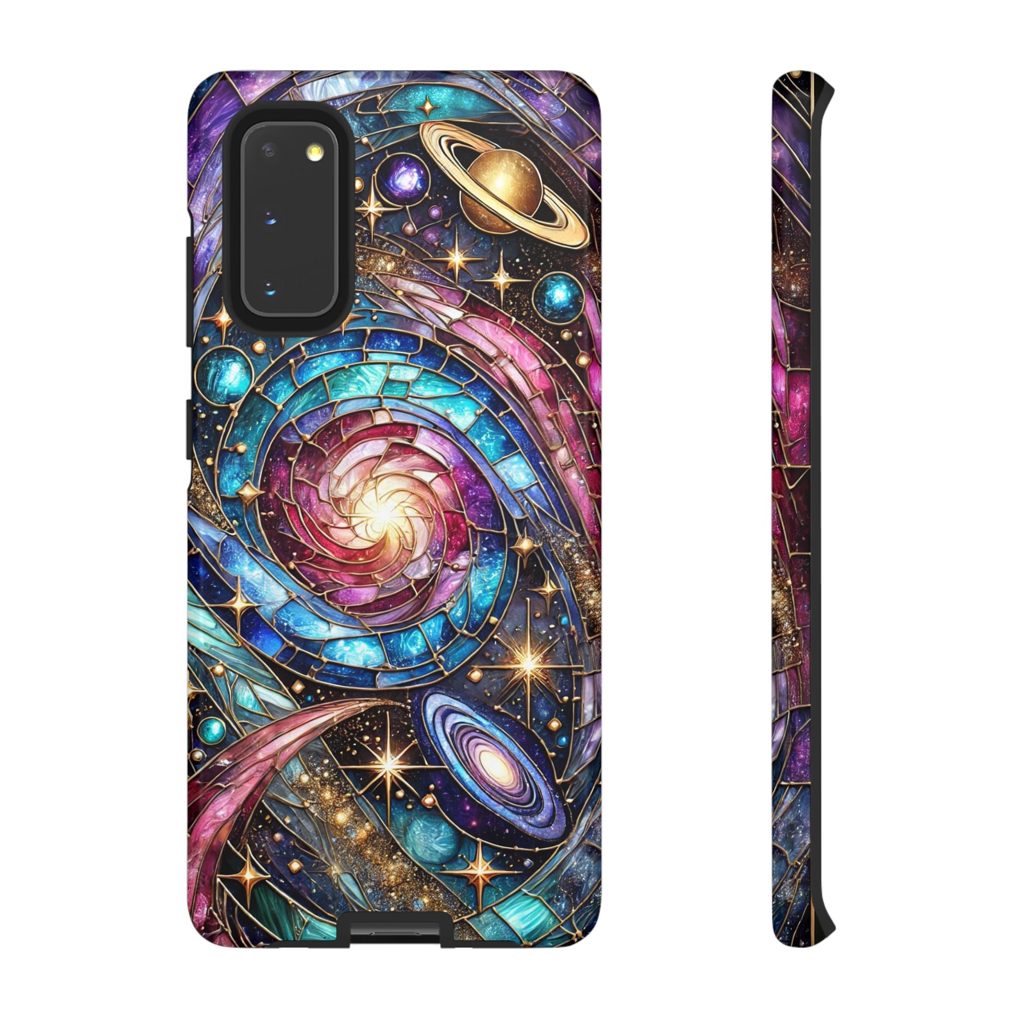 Stained Glass Celestial Android Phone Case – 3D Galaxy Full-Wrap Protective Cover with TPU Liner