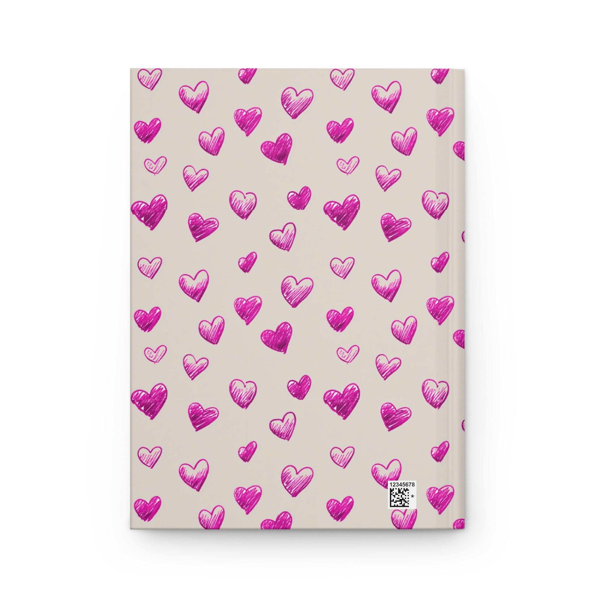 Personalized Highland Cow with Hearts Hardcover Journal, Custom Valentines Diary Notebook