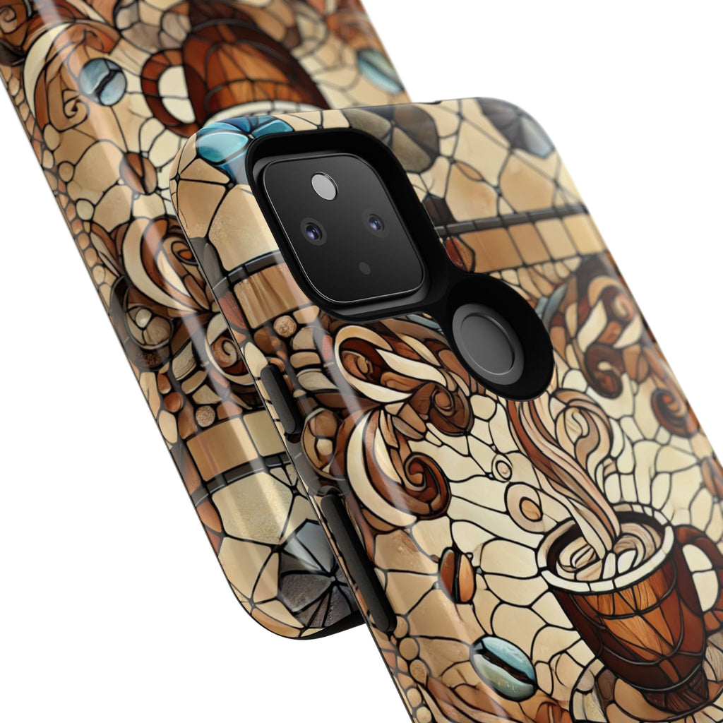 Stained Glass Coffee Android Phone Case – Shockproof TPU, 3D Wrap