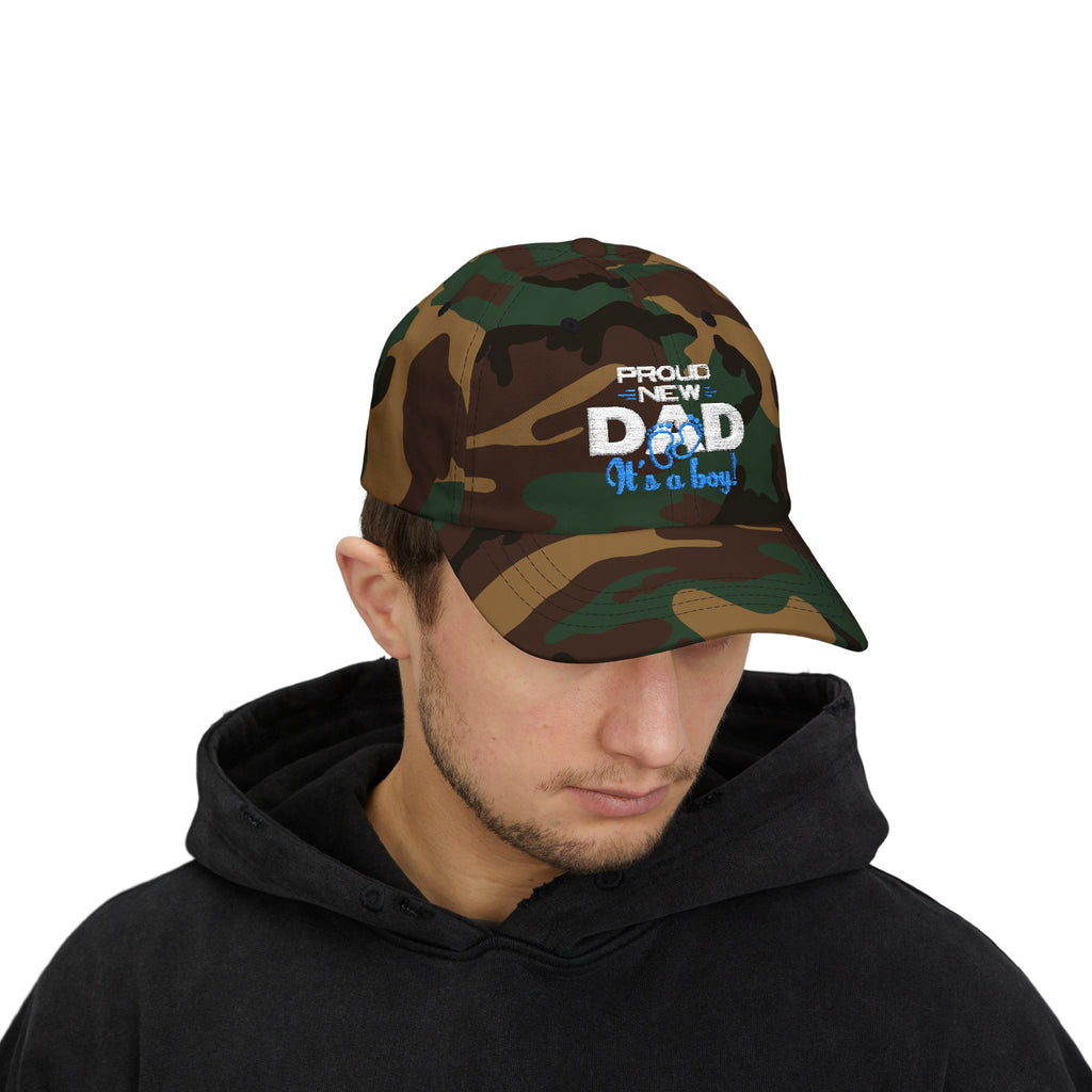 New Dad Cap - "Proud New Dad, It's a Boy" Embroidered Baseball Hat