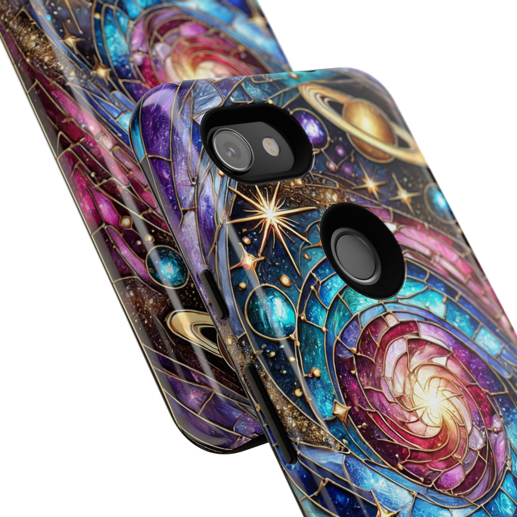 Stained Glass Celestial Android Phone Case – 3D Galaxy Full-Wrap Protective Cover with TPU Liner