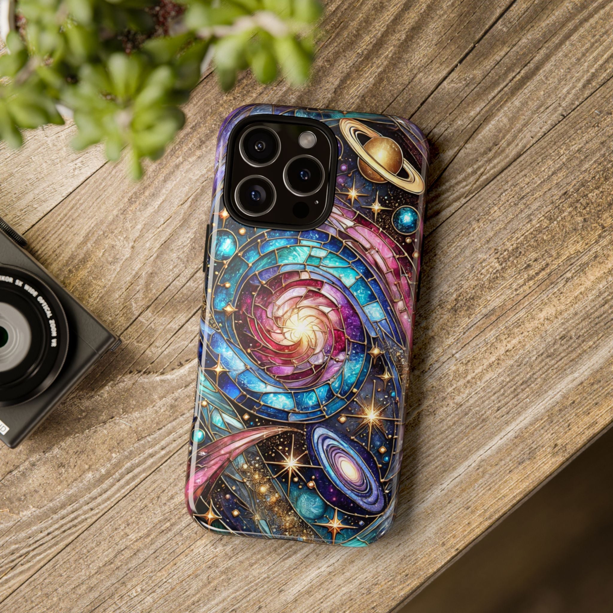 Stained Glass Celestial iPhone Case – Galaxy 3D Full-Wrap Protective Phone Cover