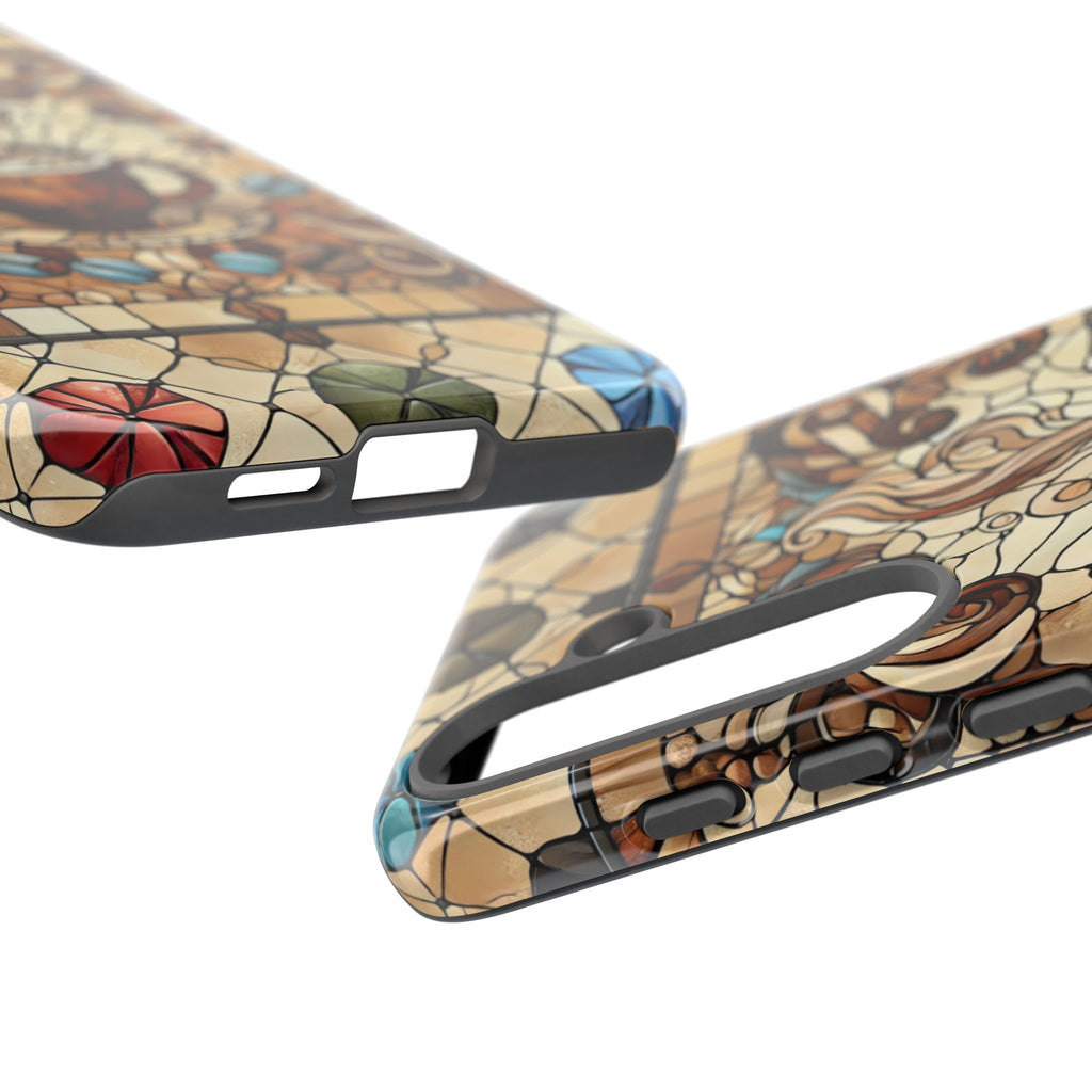 Stained Glass Coffee Android Phone Case – Shockproof TPU, 3D Wrap