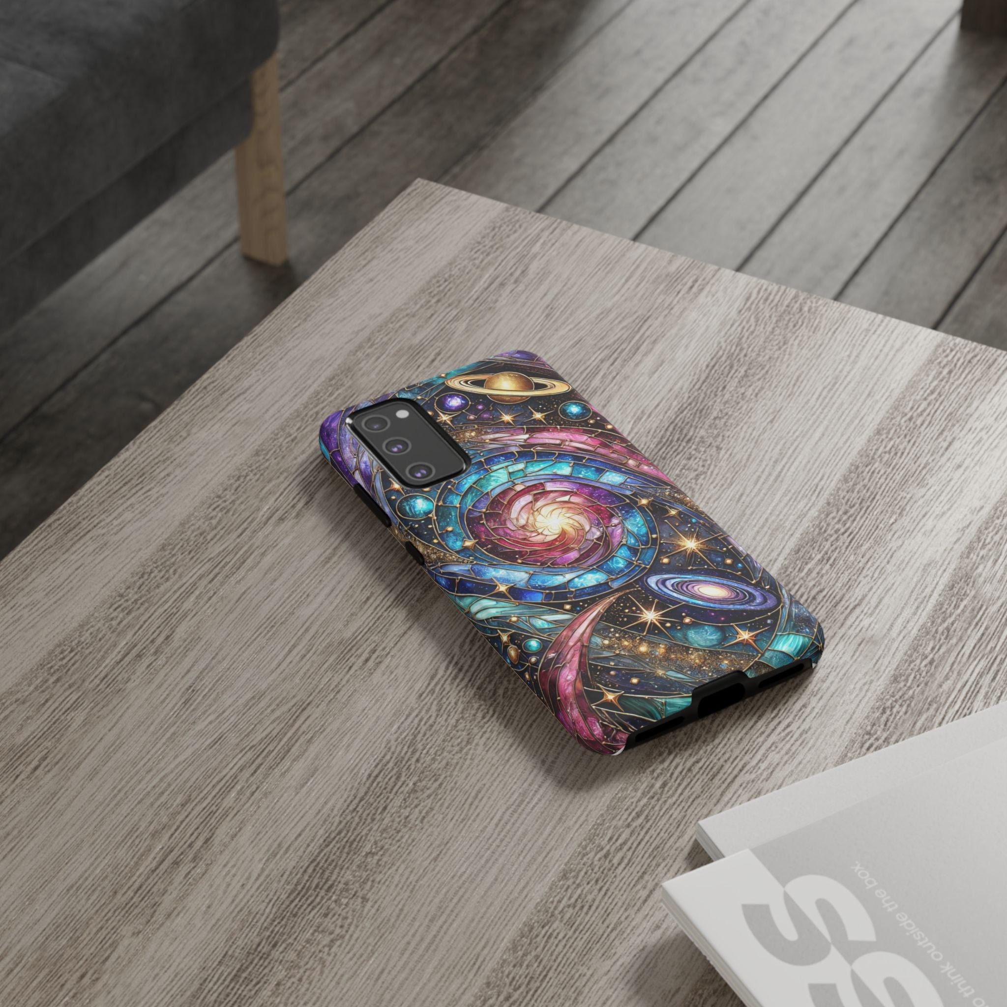 Stained Glass Celestial Android Phone Case – 3D Galaxy Full-Wrap Protective Cover with TPU Liner
