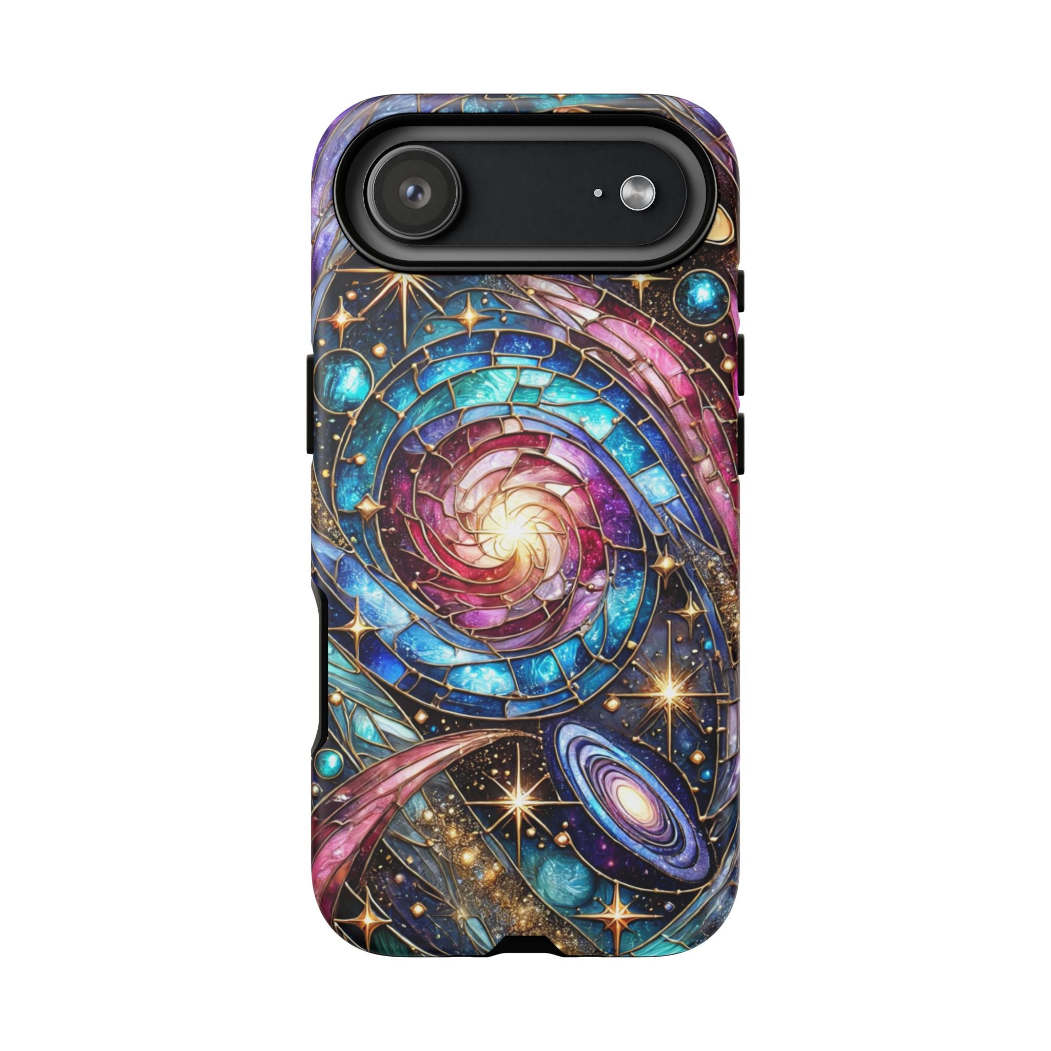 Stained Glass Celestial iPhone Case – Galaxy 3D Full-Wrap Protective Phone Cover