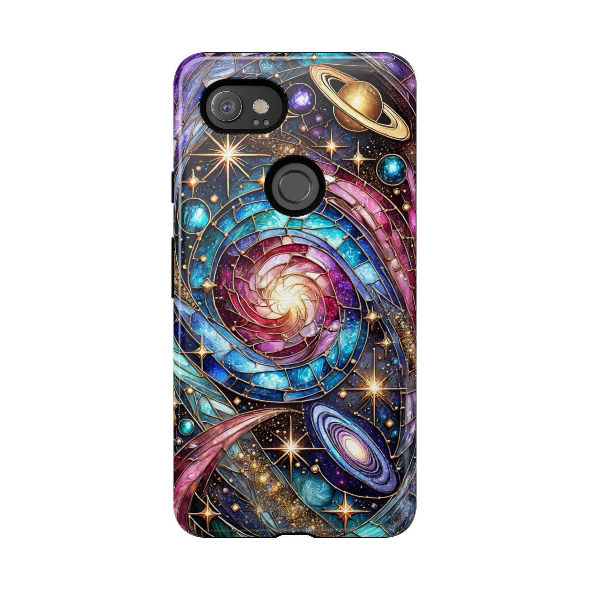 Stained Glass Celestial Android Phone Case – 3D Galaxy Full-Wrap Protective Cover with TPU Liner